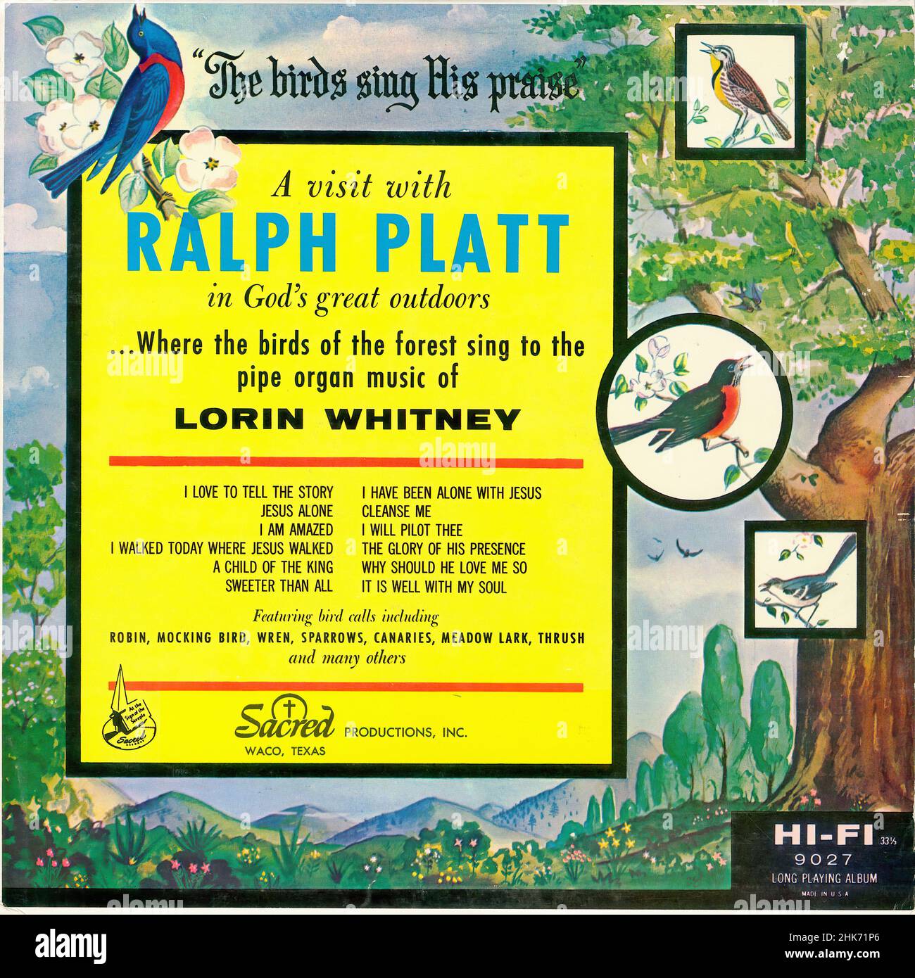 The Birds Sing His Praise -  Vintage American Christian Vinyl Album Stock Photo