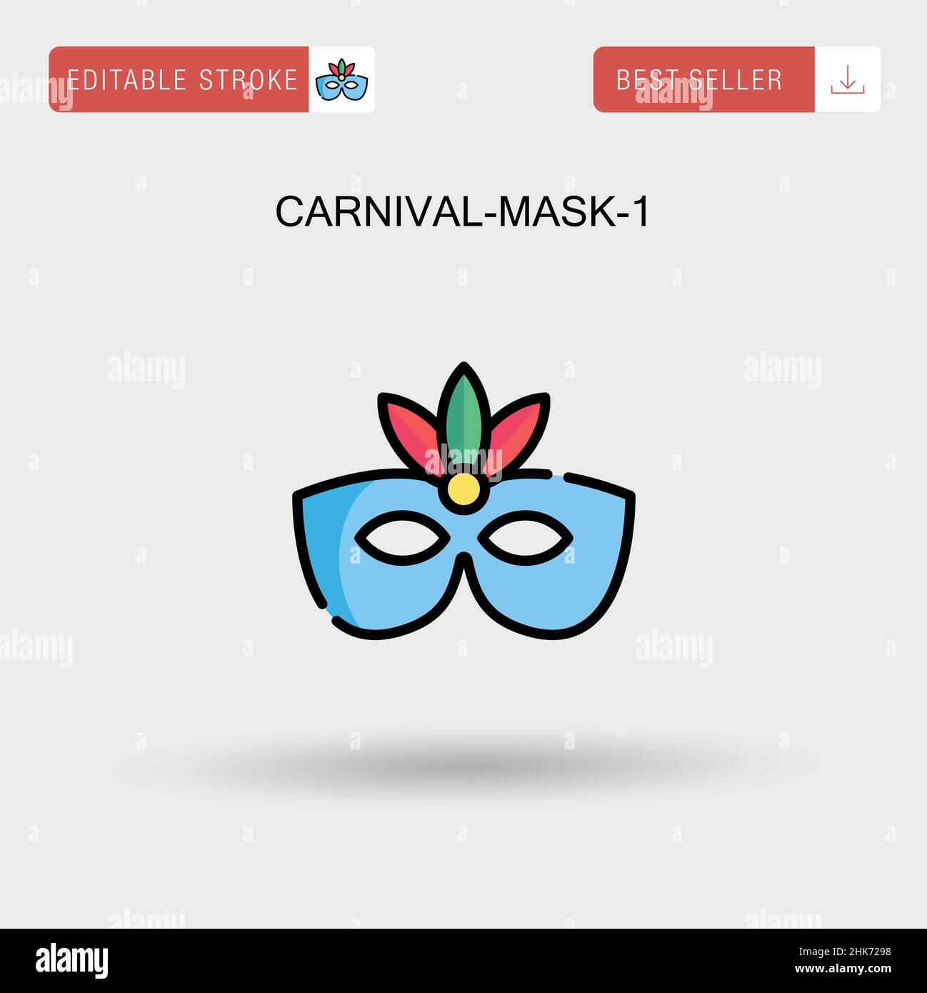 Carnival-mask-1 Simple vector icon. Stock Vector