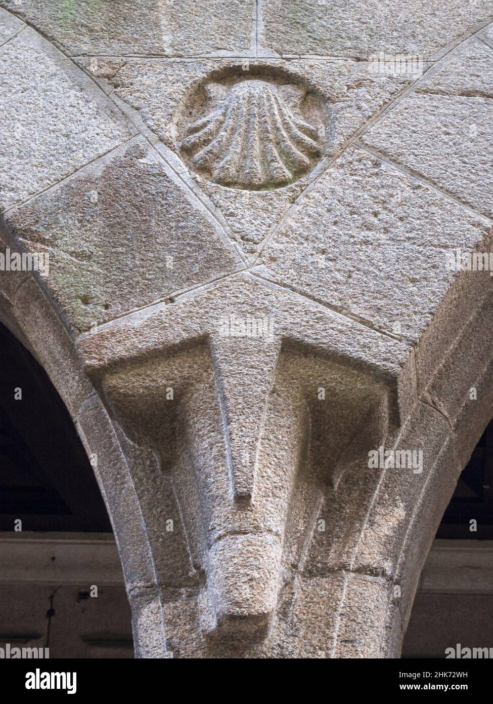Concha de piedra. Santiago de Compostela. La Coruña. Galicia. España Stock Photo