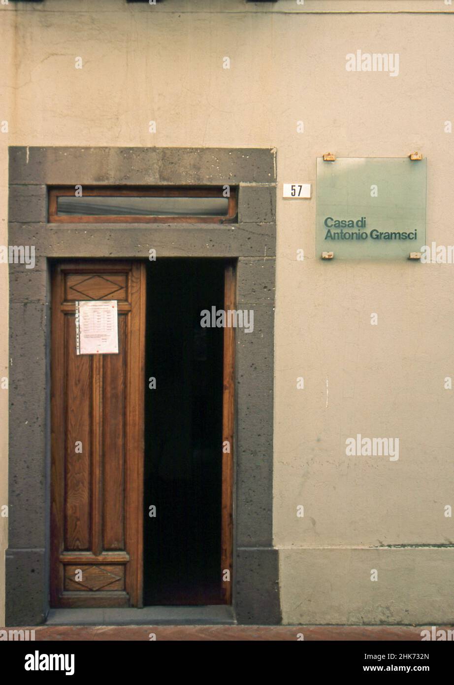 Ghilarza, Sardinia. The house museum of italian antifascist patriot Antonio Gramsci (1891-1937) (Scanned from colorslide) Stock Photo