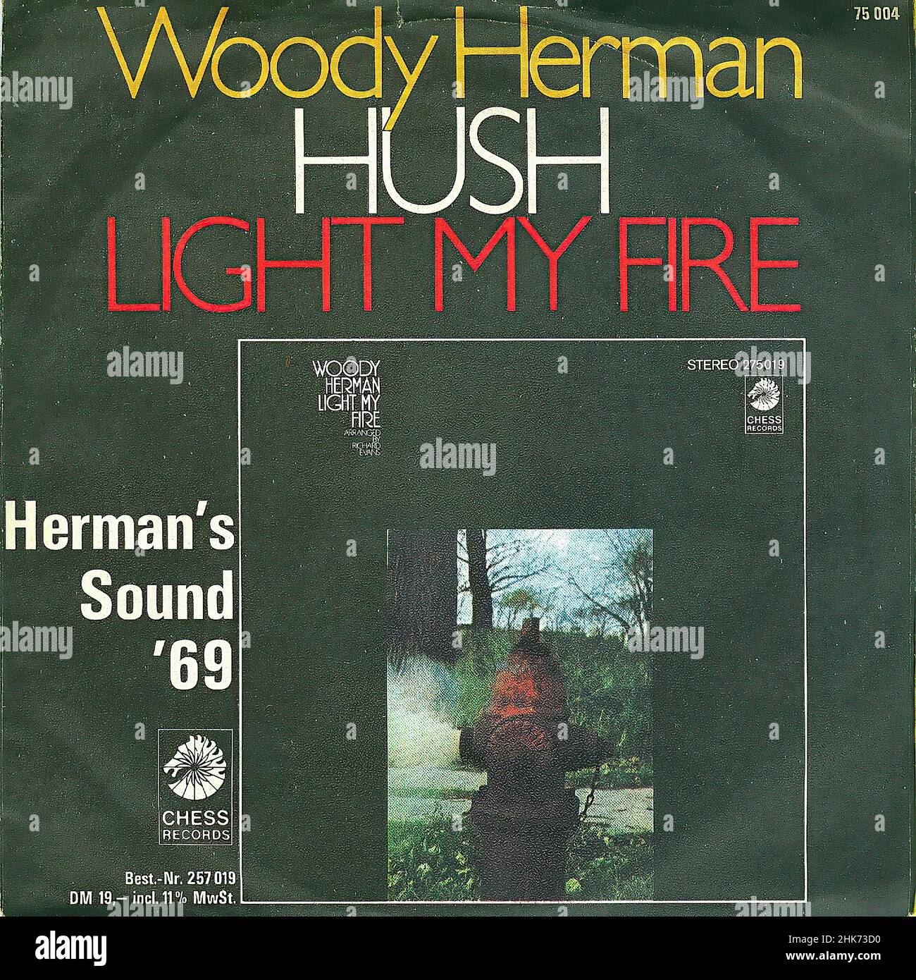 Vintage vinyl record cover - Herman, Woody - Hush - Light My Fire - Chess - D - 1969 00001 Stock Photo