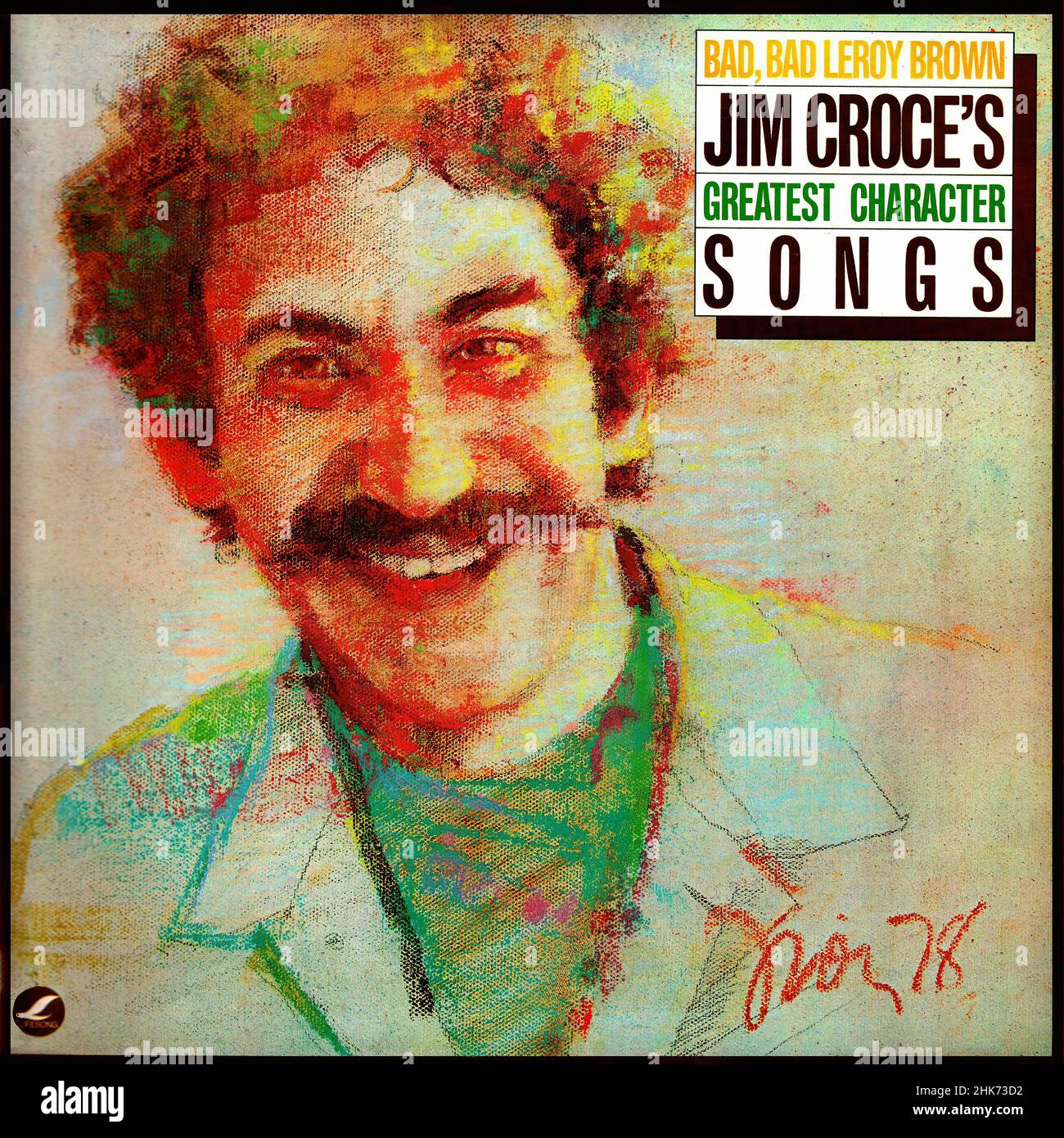 Vintage vinyl record cover Croce, Jim Greatest Character Songs D