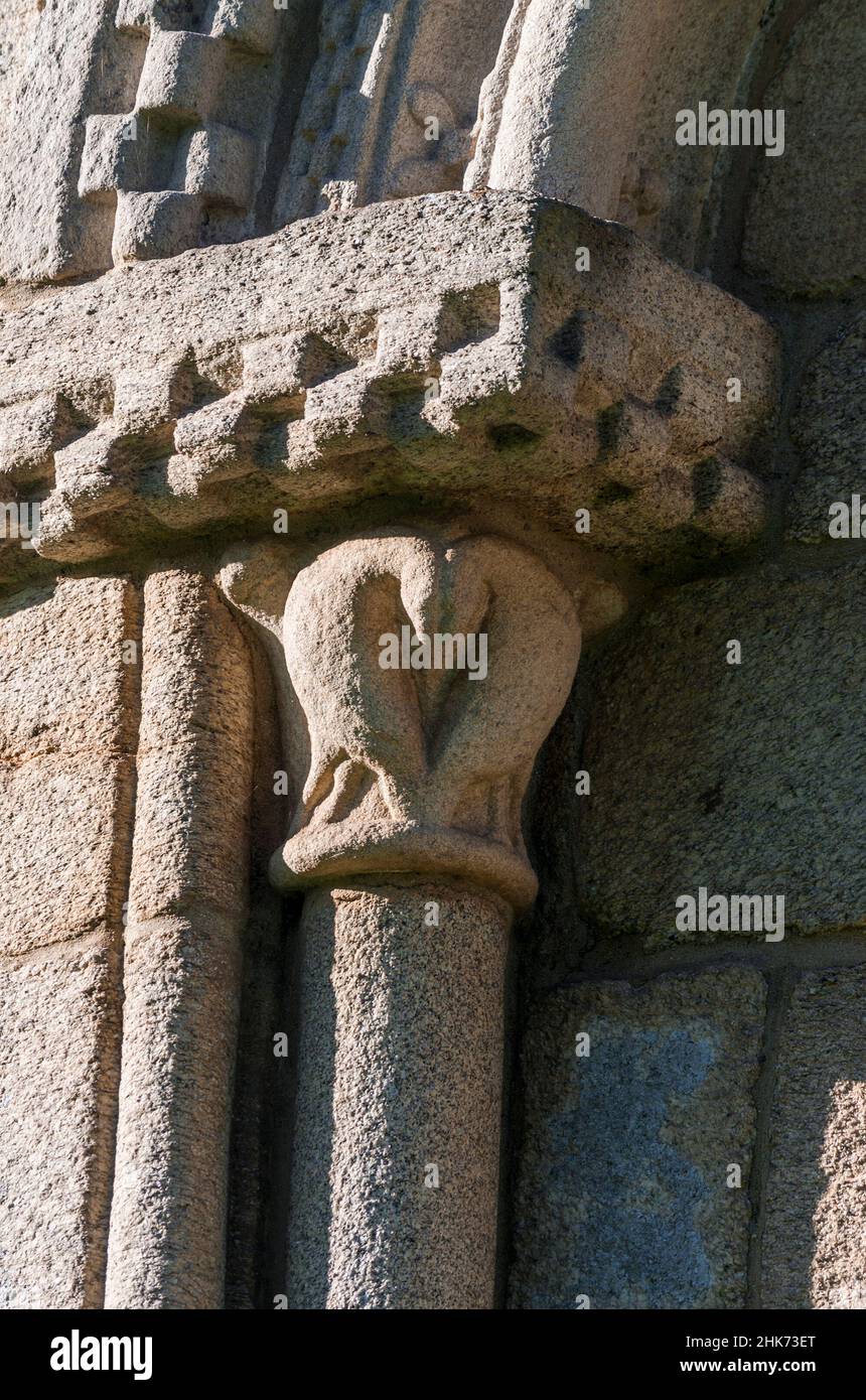 Iglesia románica de Santa María de Mezonzo. Vilasantar. La Coruña. Galicia. España Stock Photo