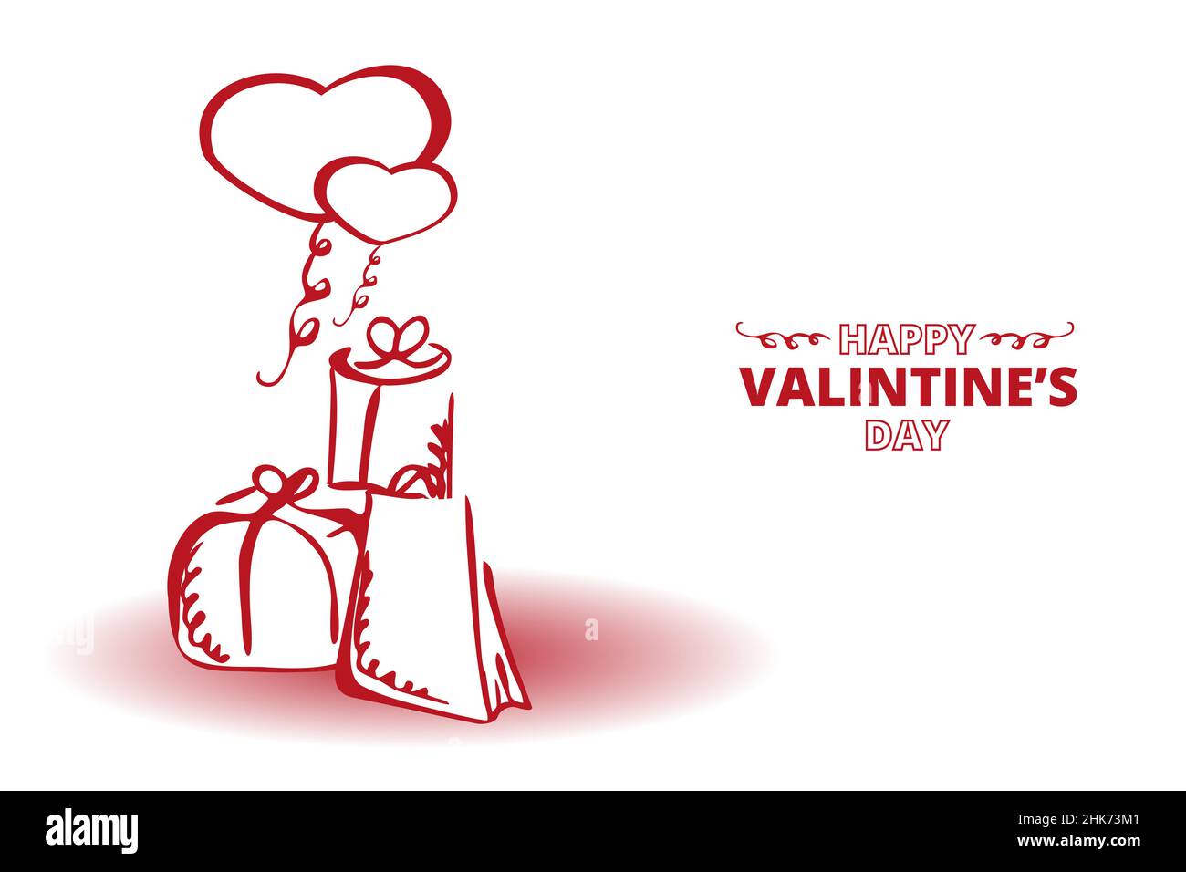 Happy valentines day background template with heart shaped illustration ...