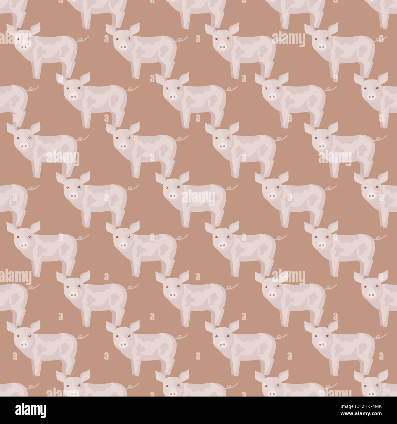 Seamless pattern of pig. Domestic animals on colorful background ...