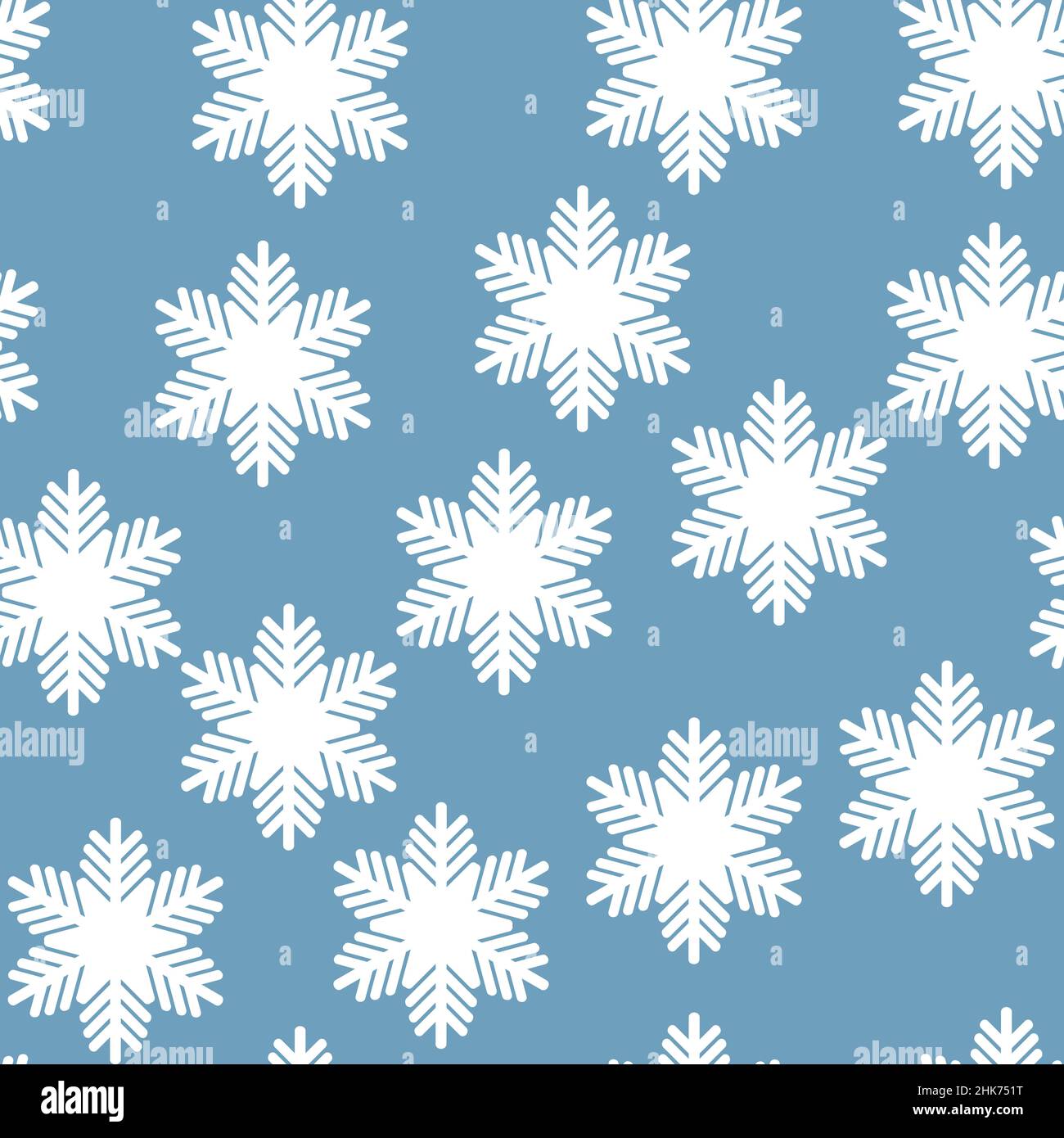 Winter seamless pattern with white snowflakes on blue background ...