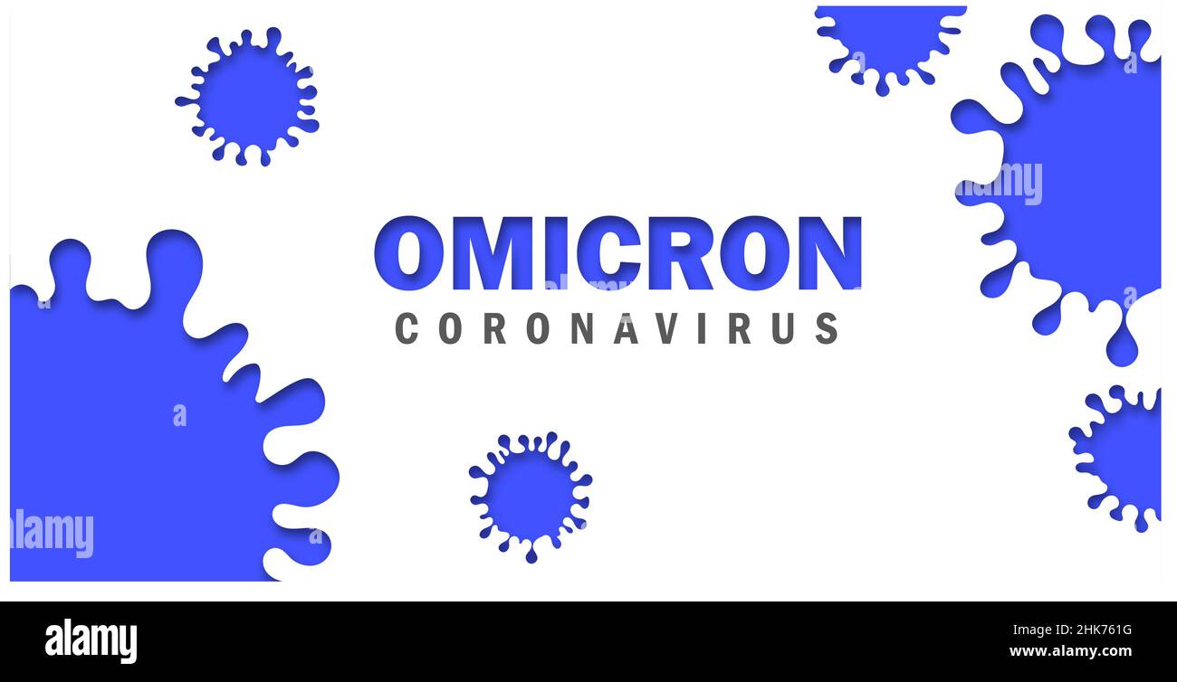 Omicron variant of COVID-19, which New strain of coronavirus. Omicron. Blue Vector illustratoin. Stock Vector