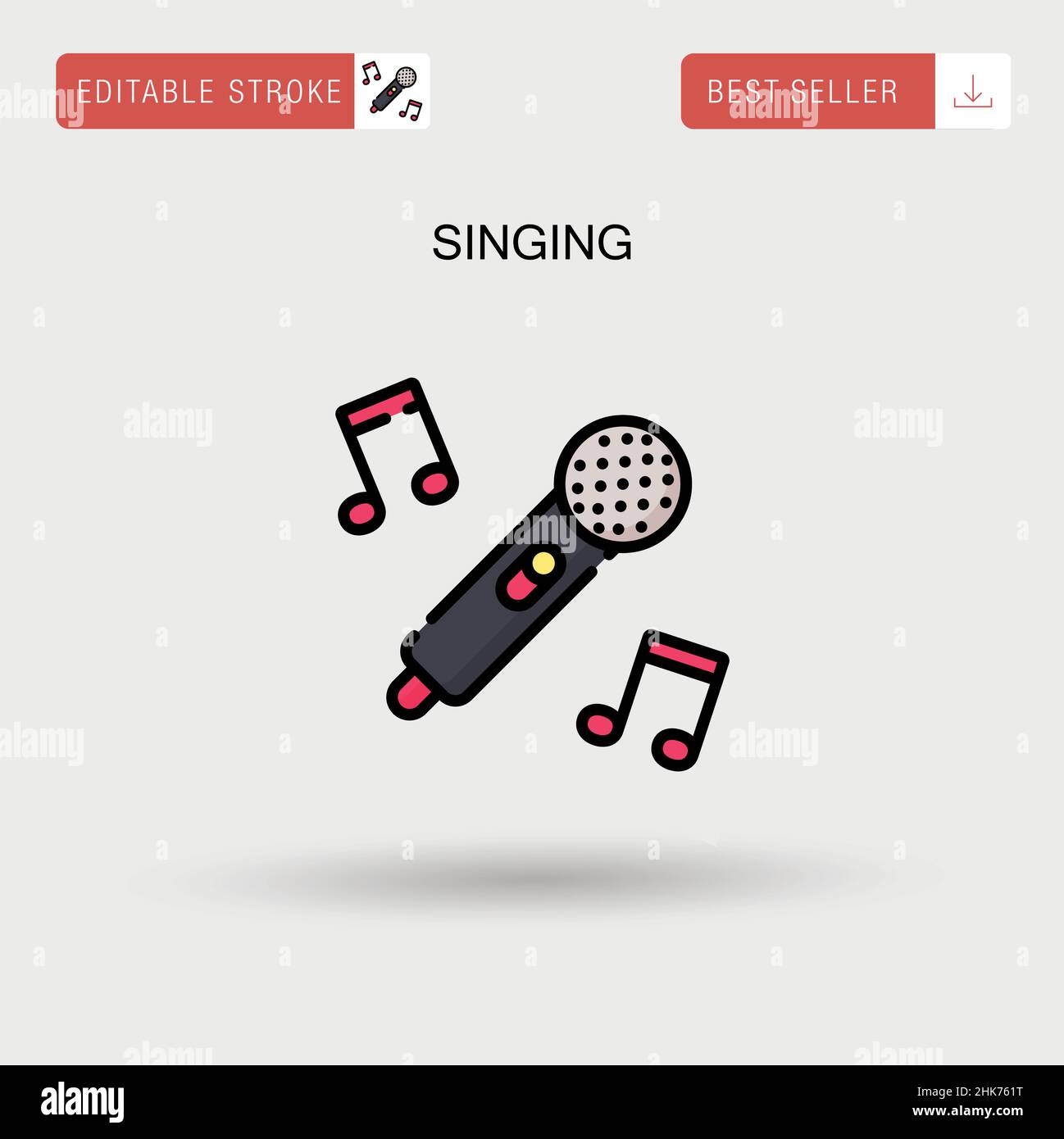 Black woman singing into microphone Stock Vector Images - Alamy