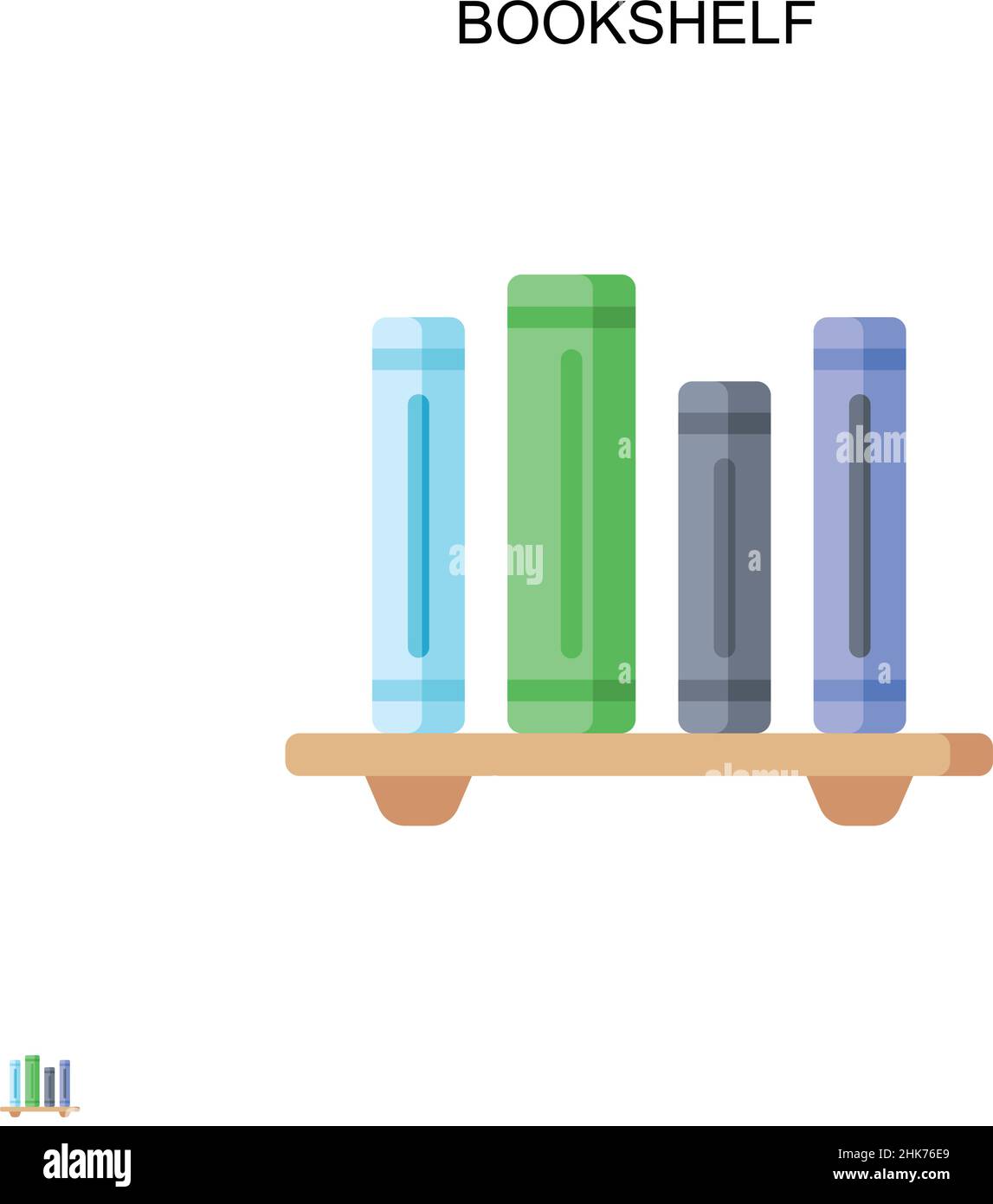 Bookshelf Simple vector icon. Illustration symbol design template for ...