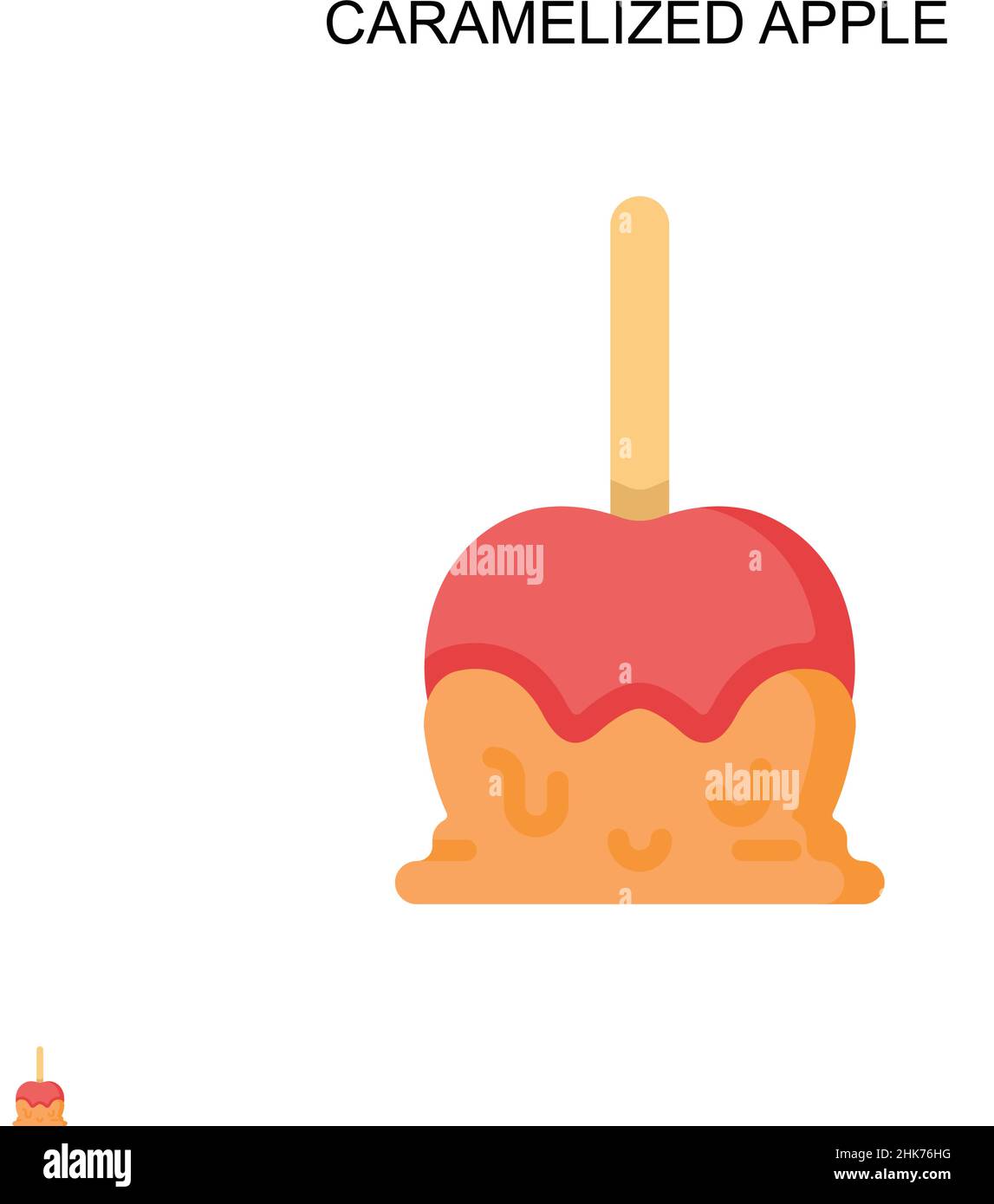Caramelized apple Simple vector icon. Illustration symbol design template for web mobile UI element. Stock Vector