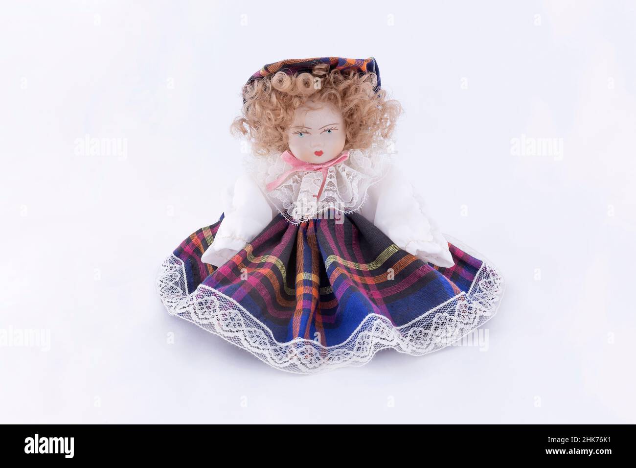 Porcelain doll, isolated on white background Stock Photo