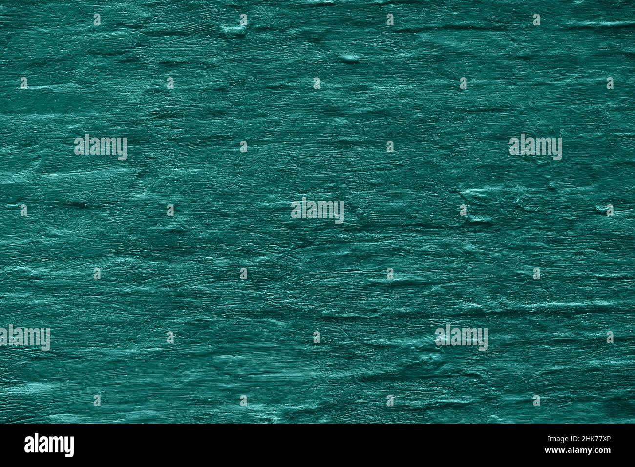 Teal painted old brick wall horizontal background Stock Photo