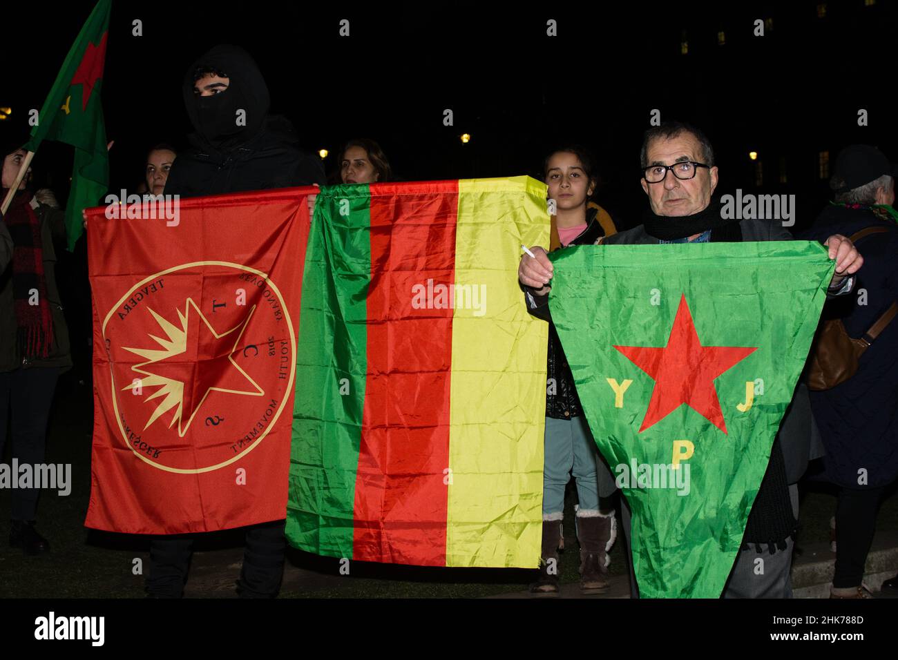 Parliament square, London, UK, February 2nd 2022.Kurdish community ...