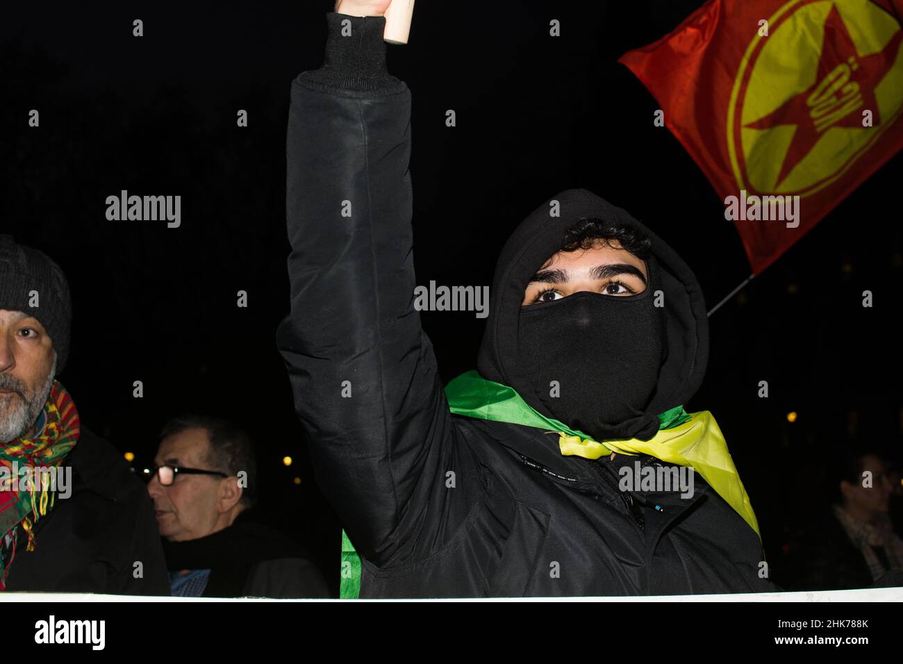 Parliament square, London, UK, February 2nd 2022.Kurdish community ...