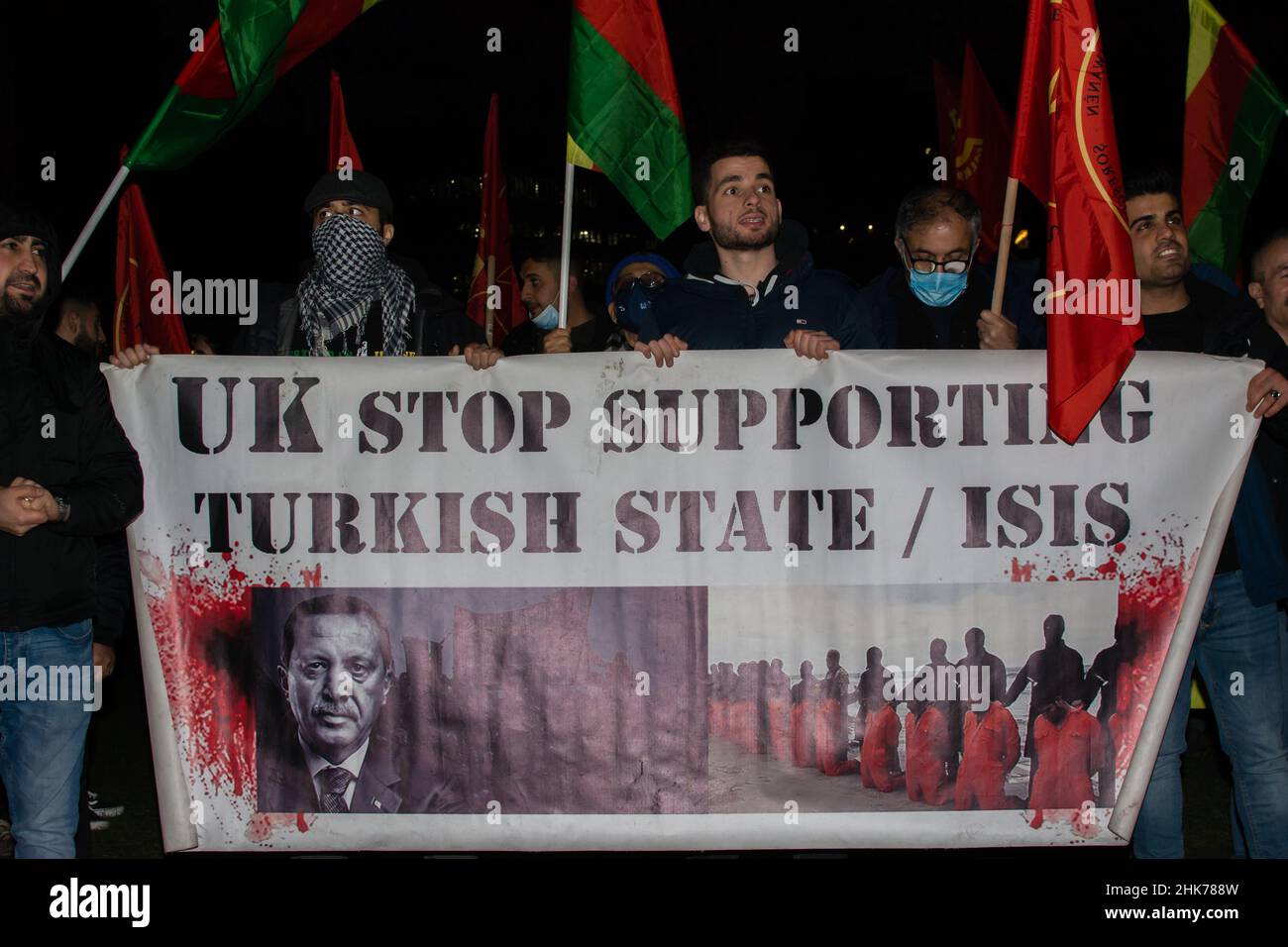 Parliament square, London, UK, February 2nd 2022.Kurdish community ...