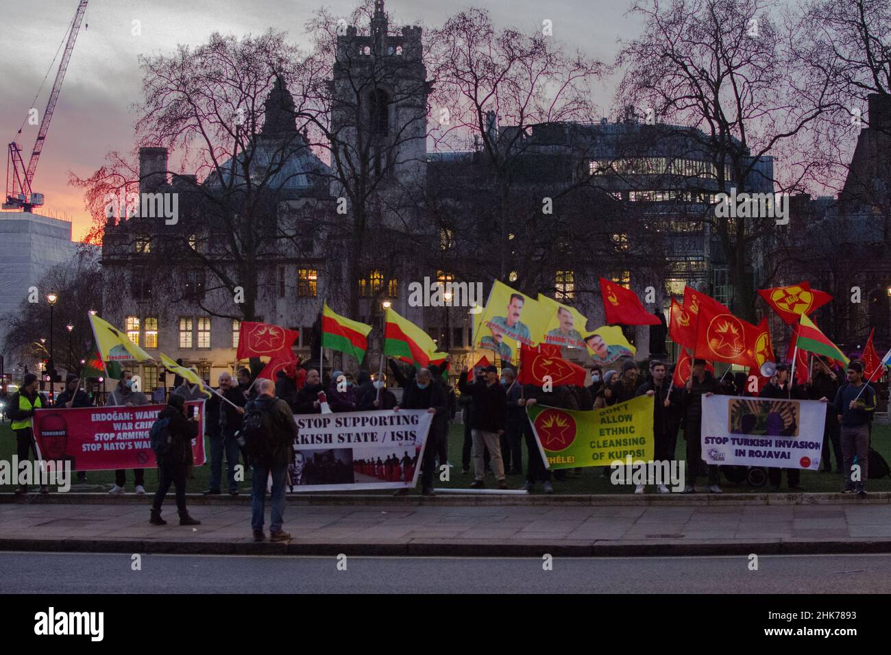 Parliament square, London, UK, February 2nd 2022.Kurdish community ...