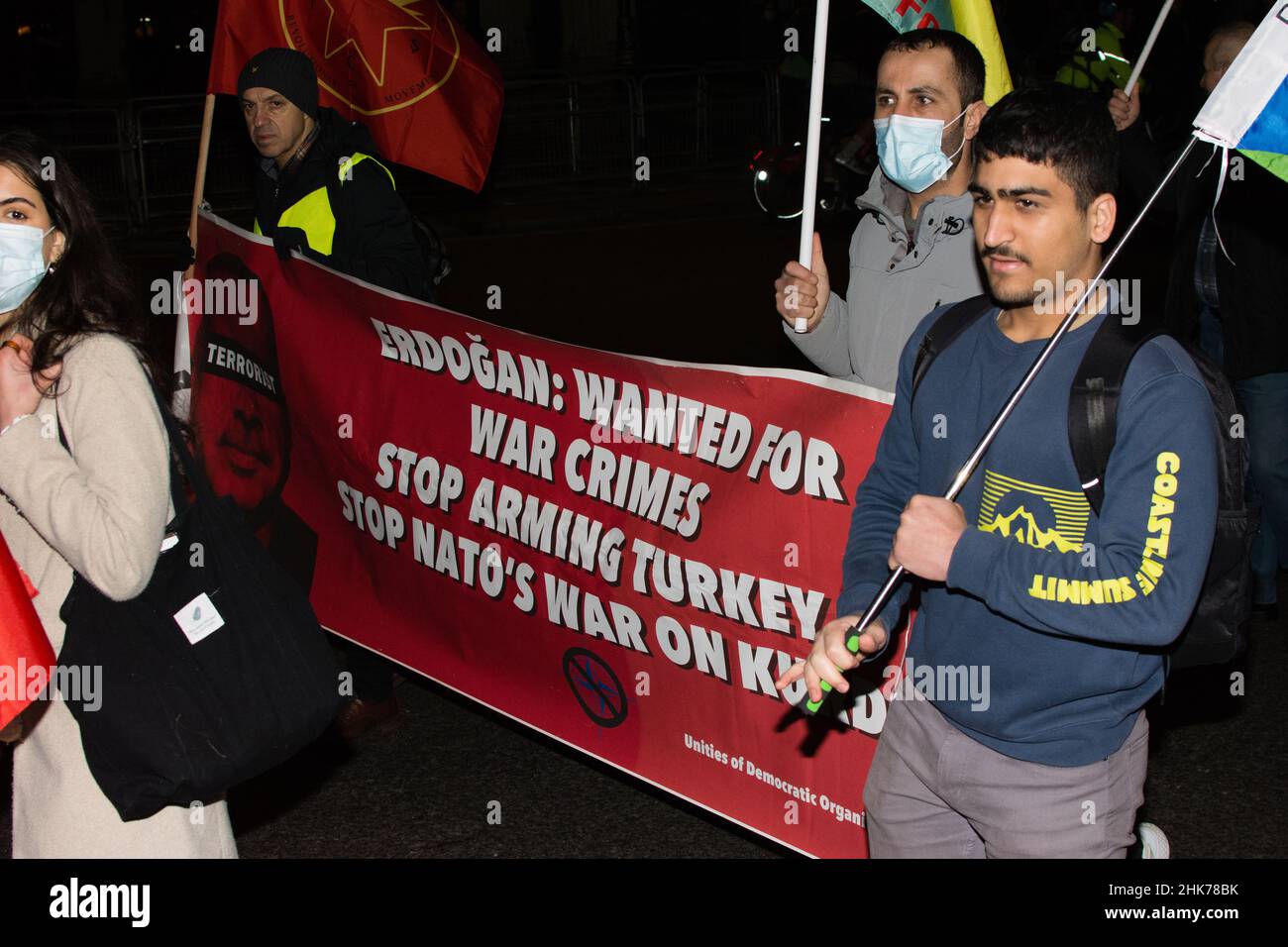 Parliament square, London, UK, February 2nd 2022.Kurdish community ...