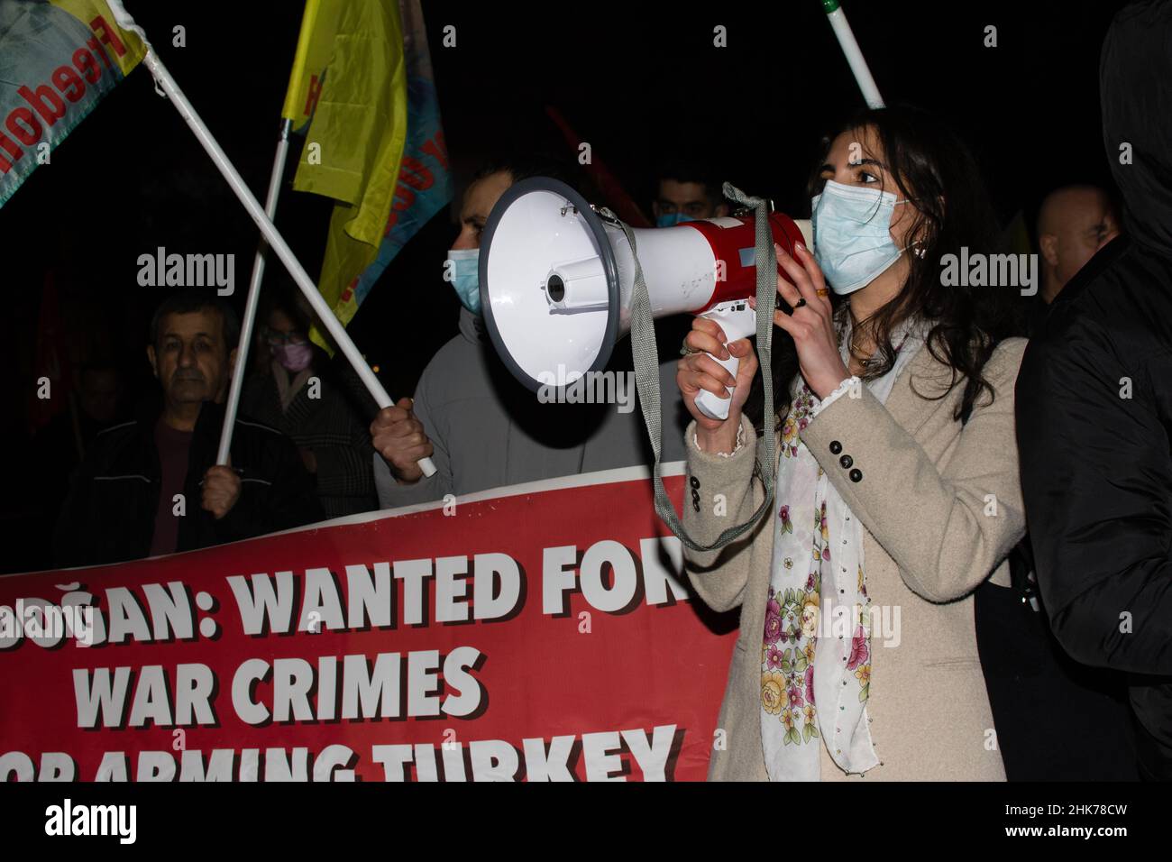 Parliament square, London, UK, February 2nd 2022.Kurdish community ...