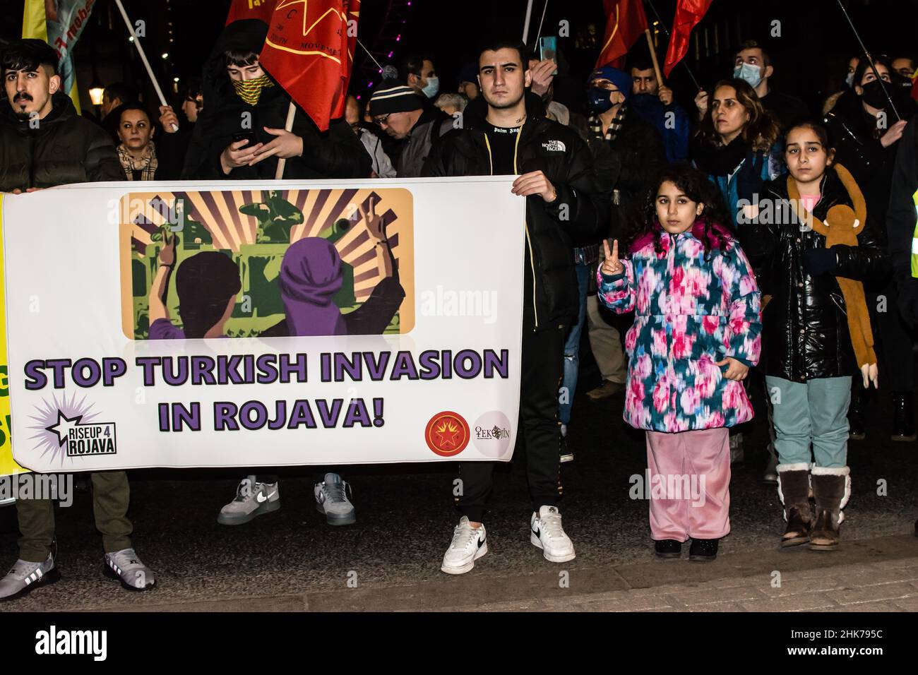 Parliament square, London, UK, February 2nd 2022.Kurdish community ...
