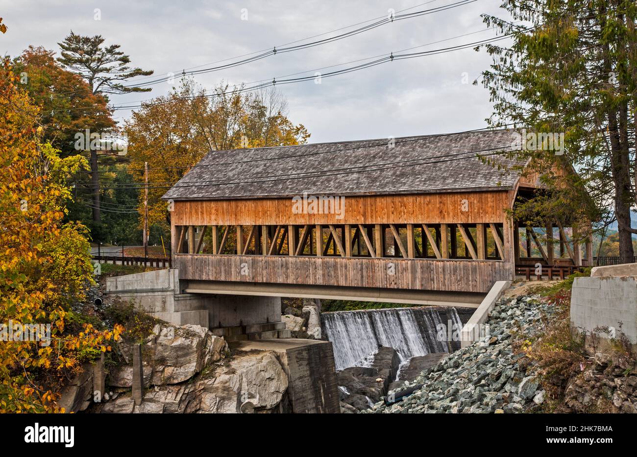 Vermont covered bridge, Quechee CV, Hartford, Vermont, USA, VT, US