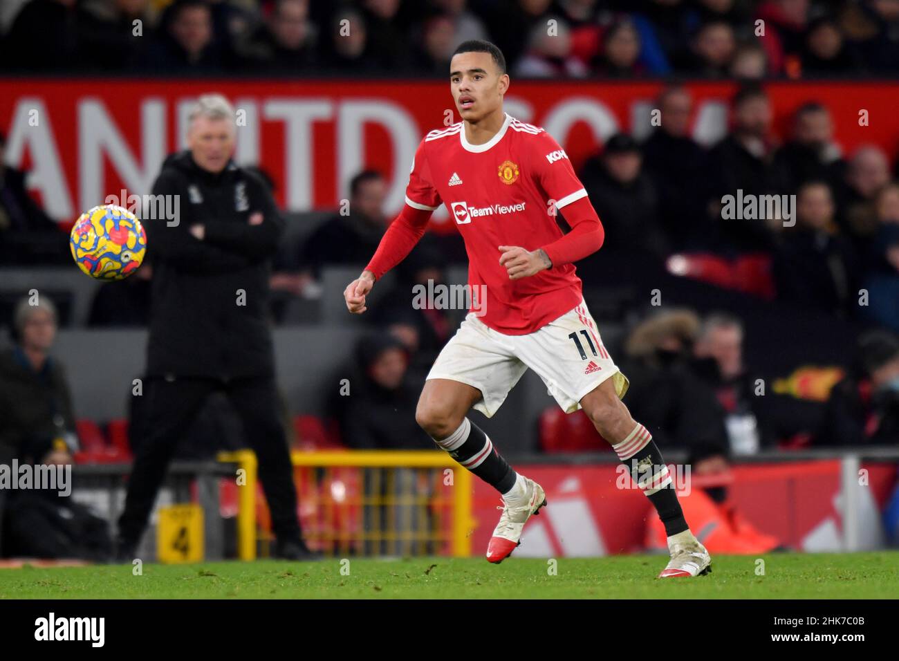 Manchester United's Mason Greenwood during the Premier League match at Old Trafford, Manchester, UK. Picture date: Saturday January 22, 2022. Photo credit should read: Anthony Devlin Stock Photo