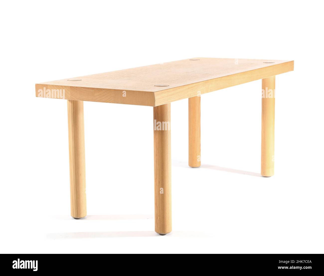 Wooden coffee table on white background Stock Photo - Alamy