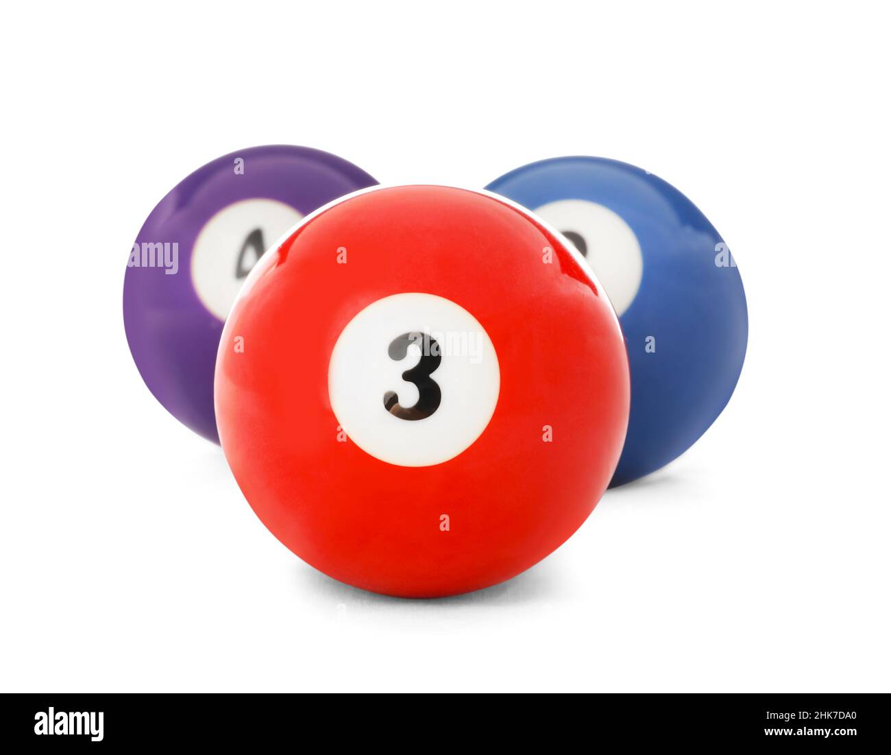 Billiard balls on white background Stock Photo Alamy