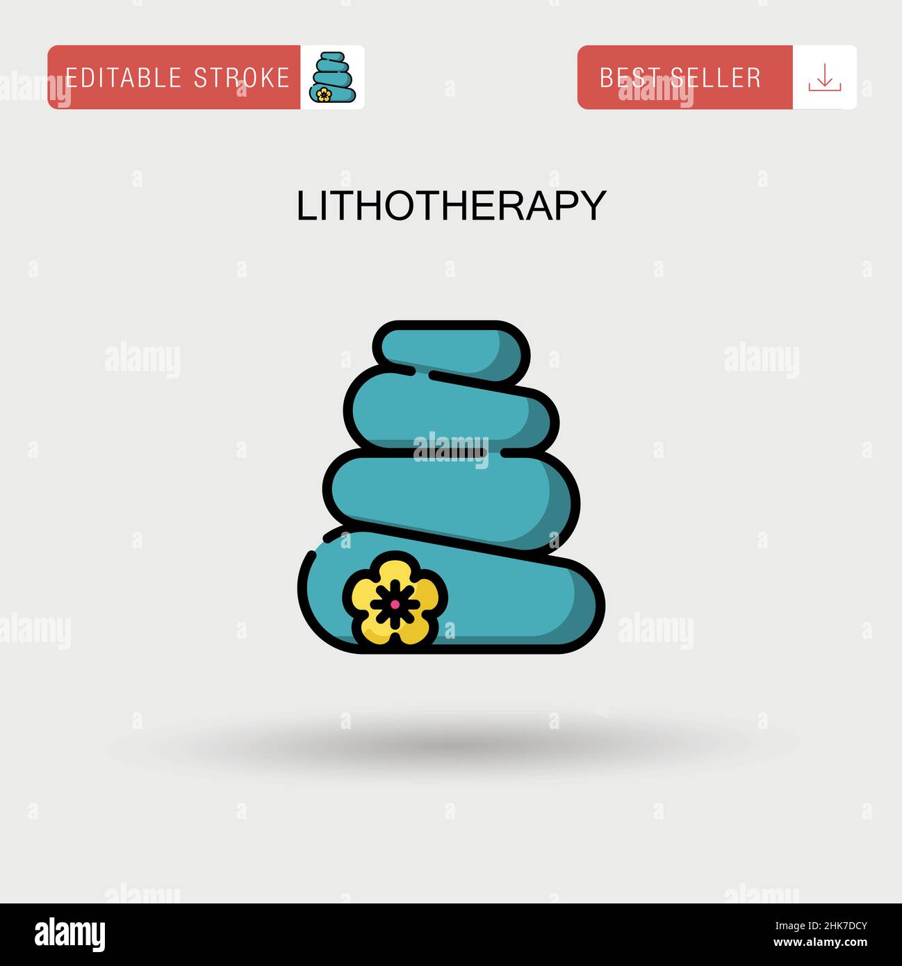 Lithotherapy Simple vector icon. Stock Vector