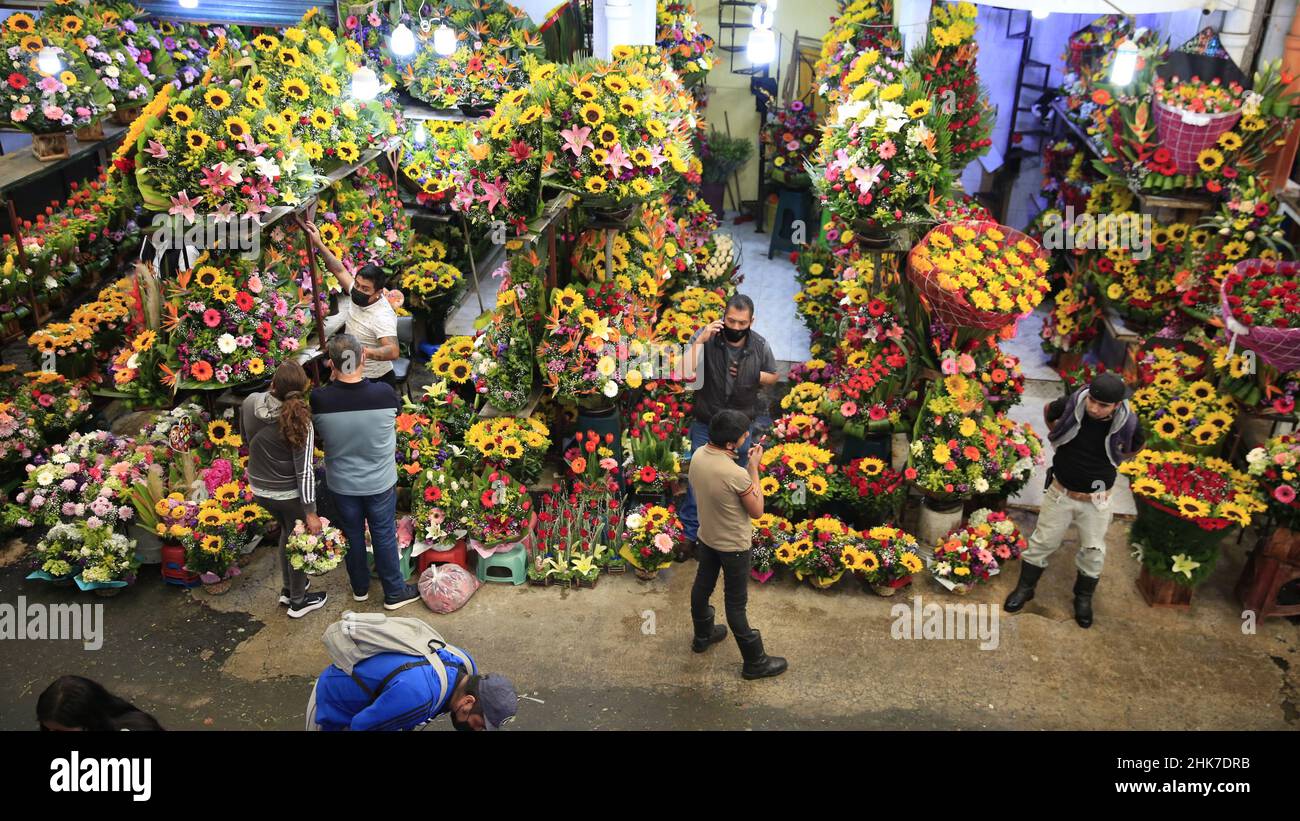 Florists at the Jamaica market located southeast of downtown Mexico