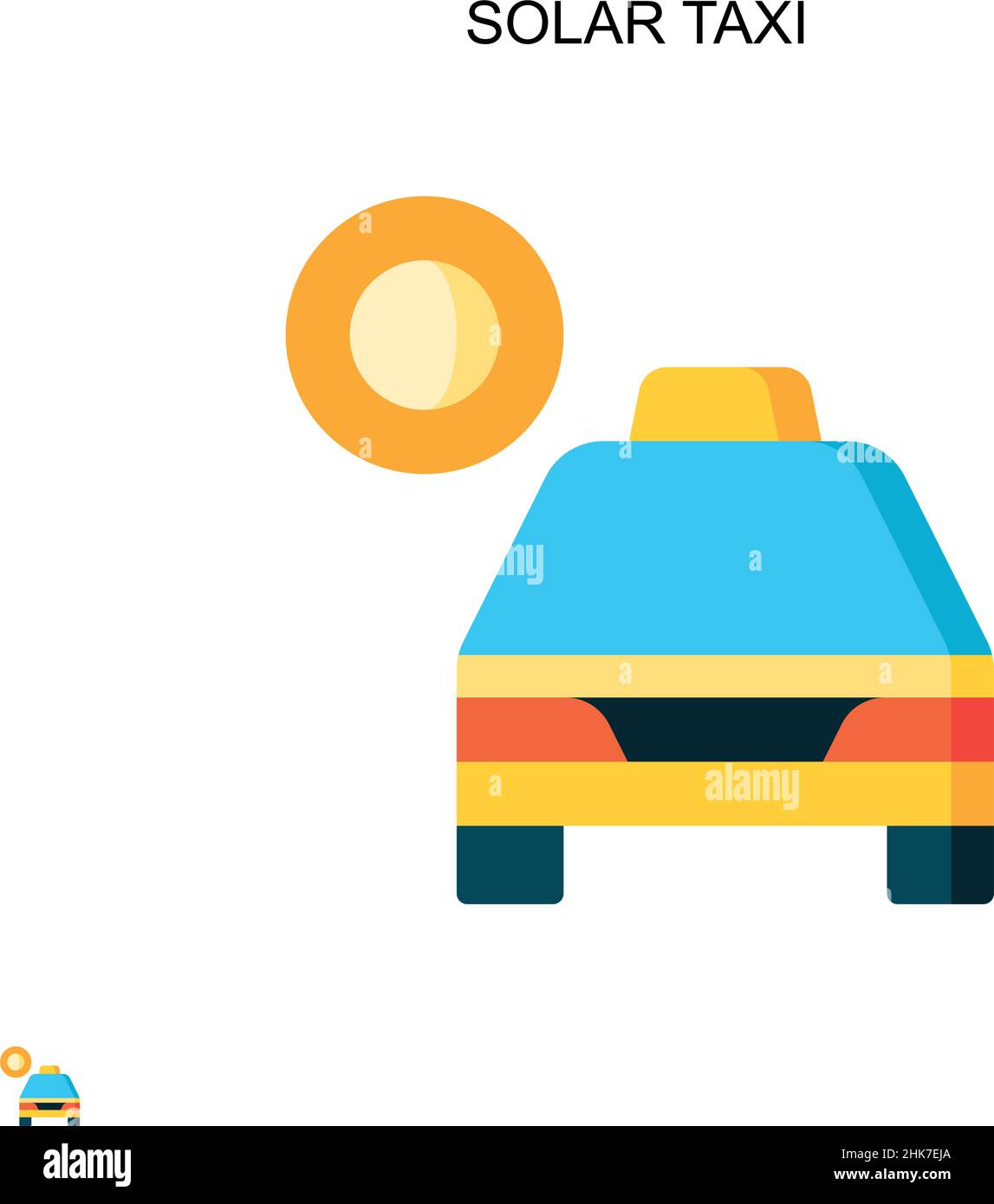 Solar taxi Simple vector icon. Illustration symbol design template for web mobile UI element. Stock Vector