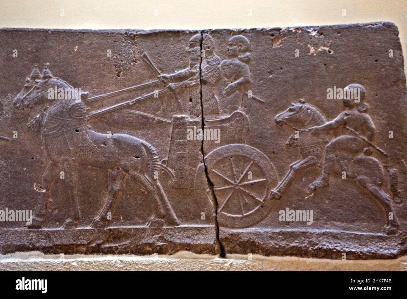 161, Hetite relief of an official in a chariot in the Museum of Ancient Near Eastern Cultures, Istanbul, Turkey Stock Photo