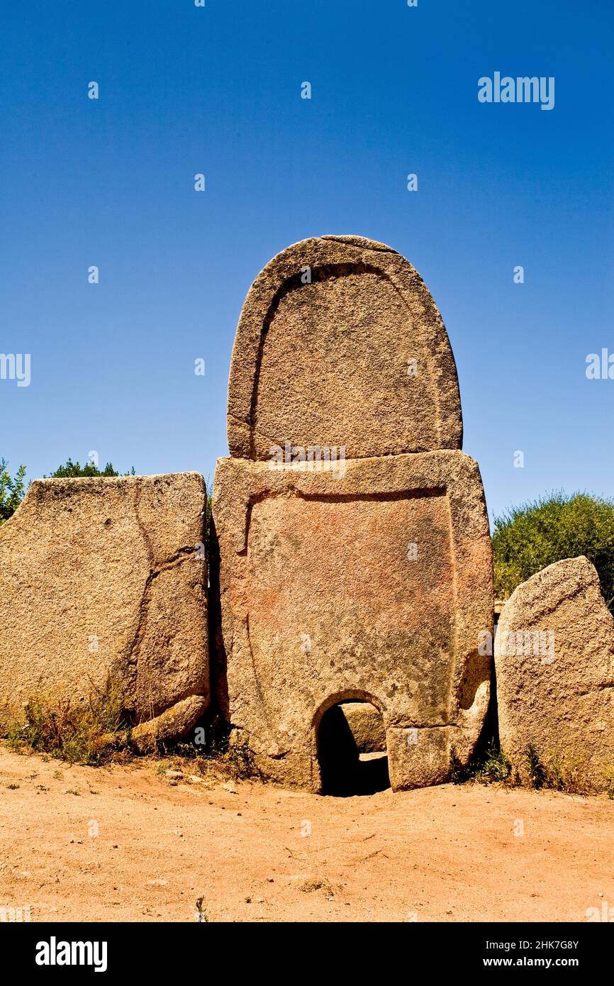 Gigantic tomb of Coddu Vecchiu, Arzachena, Sardinia, Italy Stock Photo ...
