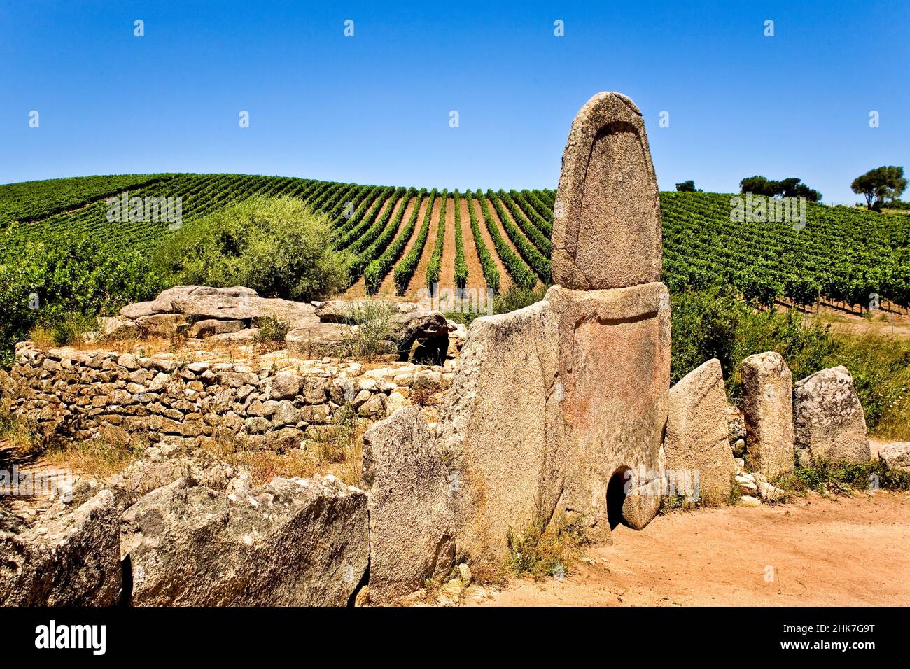 Gigantic tomb of Coddu Vecchiu, Arzachena, Sardinia, Italy Stock Photo ...