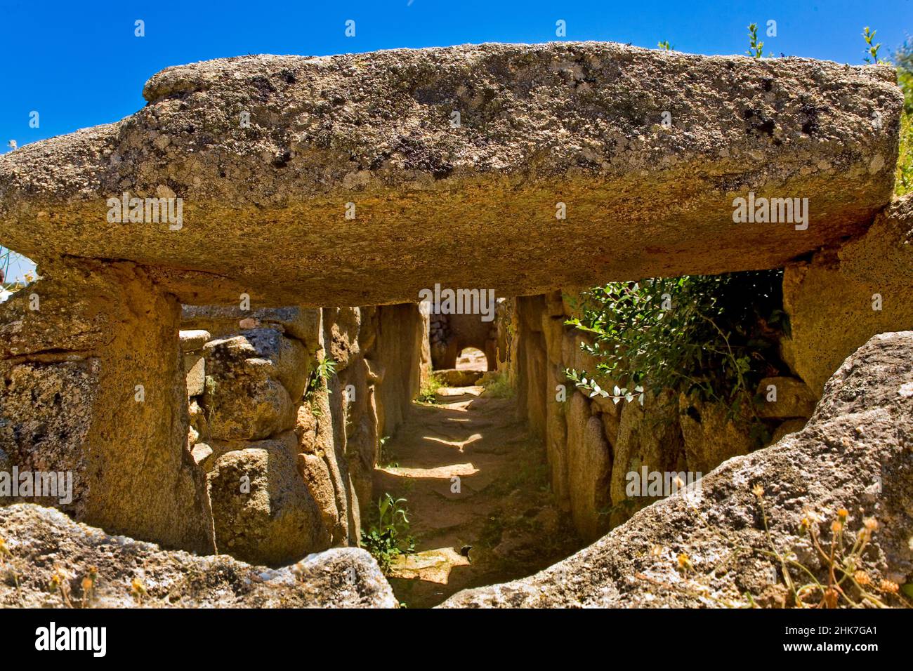 Gigantic tomb of Coddu Vecchiu, Arzachena, Sardinia, Italy Stock Photo ...
