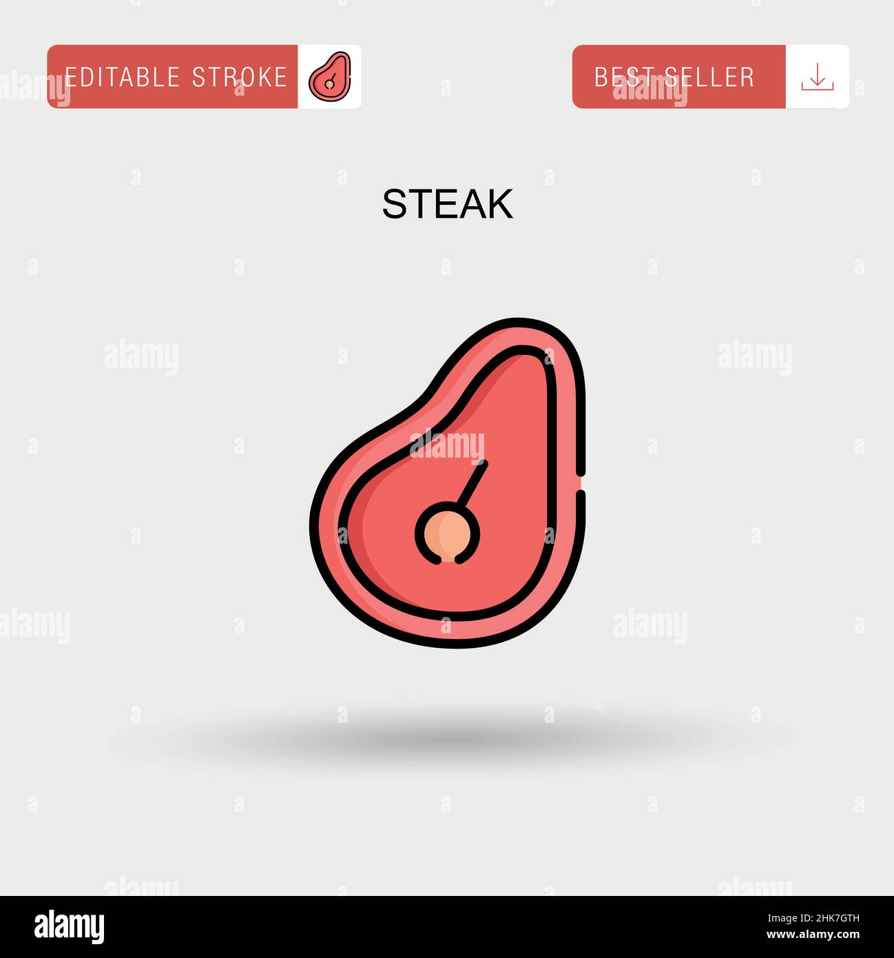 Steak Simple vector icon. Stock Vector