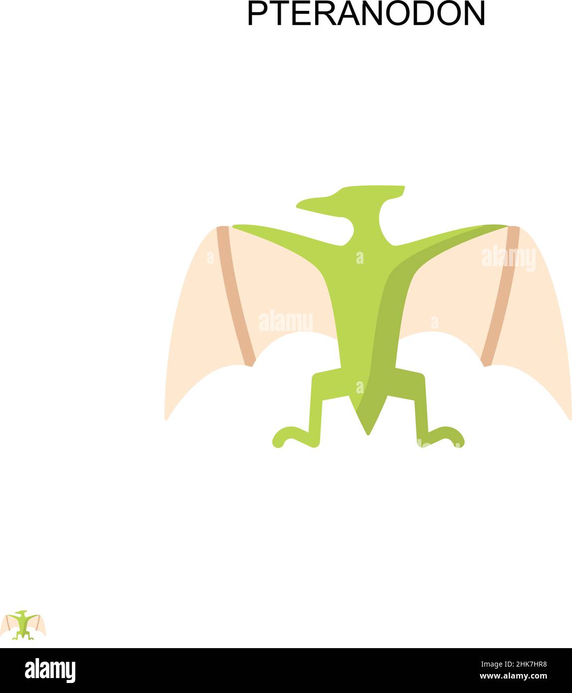 Pteranodon Simple vector icon. Illustration symbol design template for web mobile UI element. Stock Vector