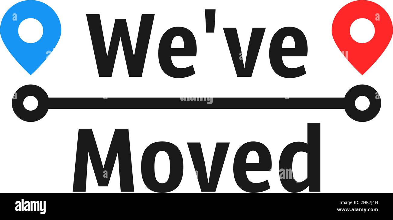 minimal we have moved icon Stock Vector