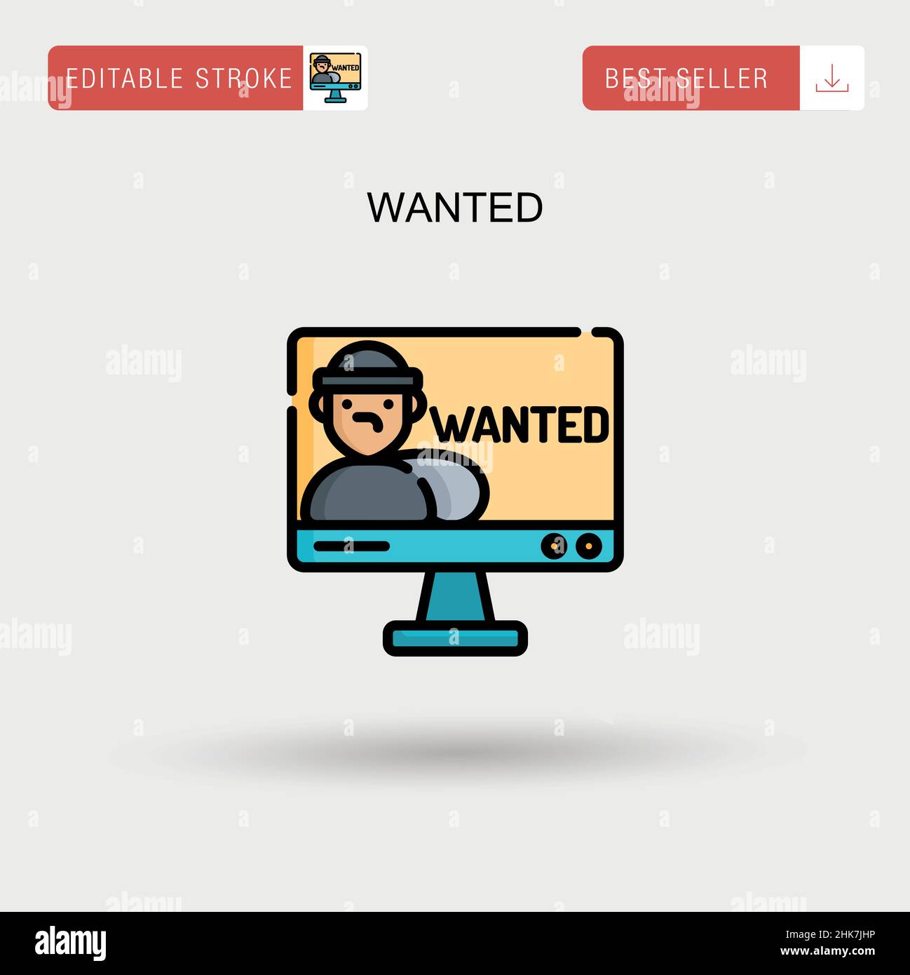 Wanted Simple vector icon. Stock Vector