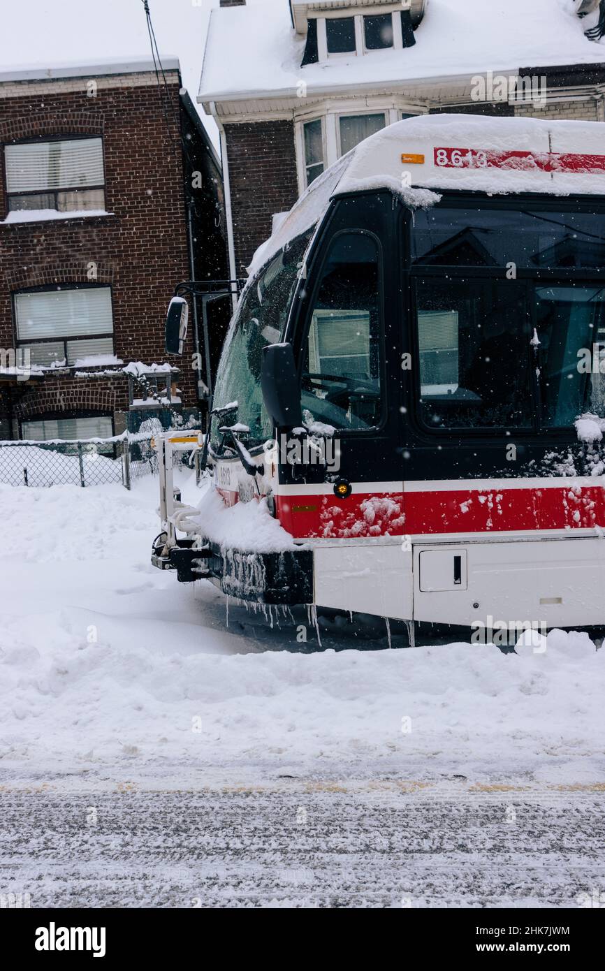 TTC Bus Stuck in the Snow Stock Photo