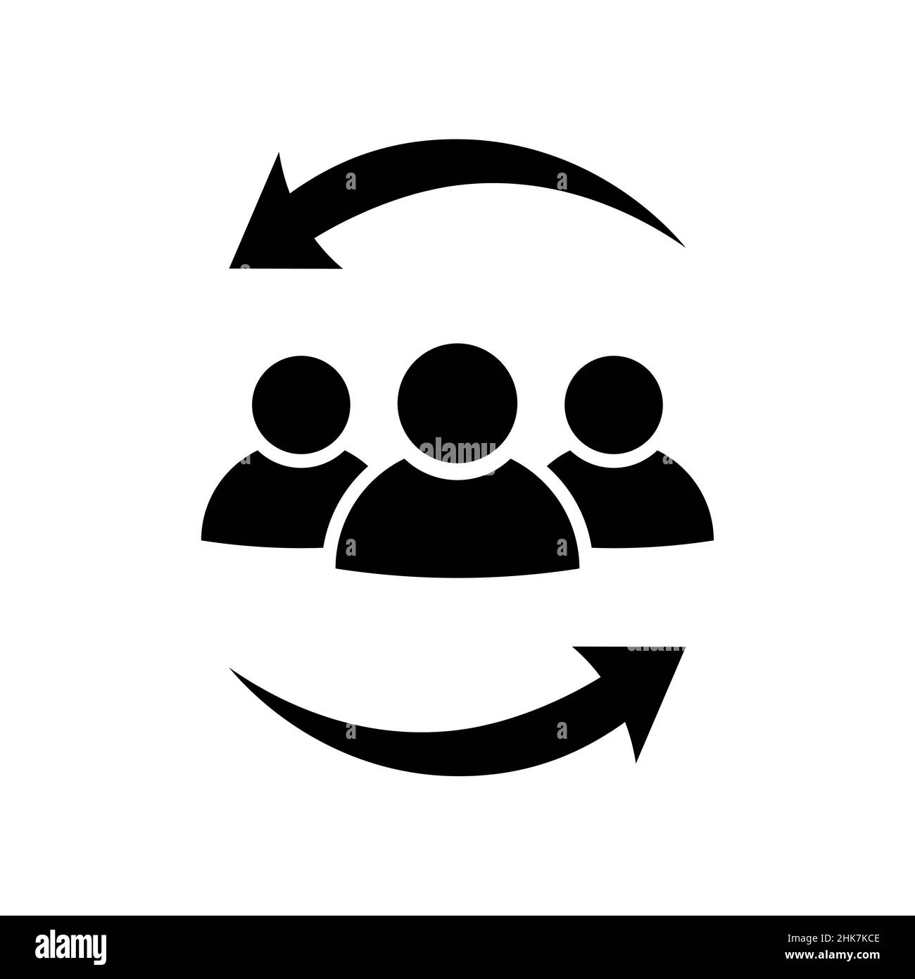 Customer icon in flat style. Customer retention symbol isolated on white. Returning clients icon. Human resource management. Return sign. Customer rel Stock Vector