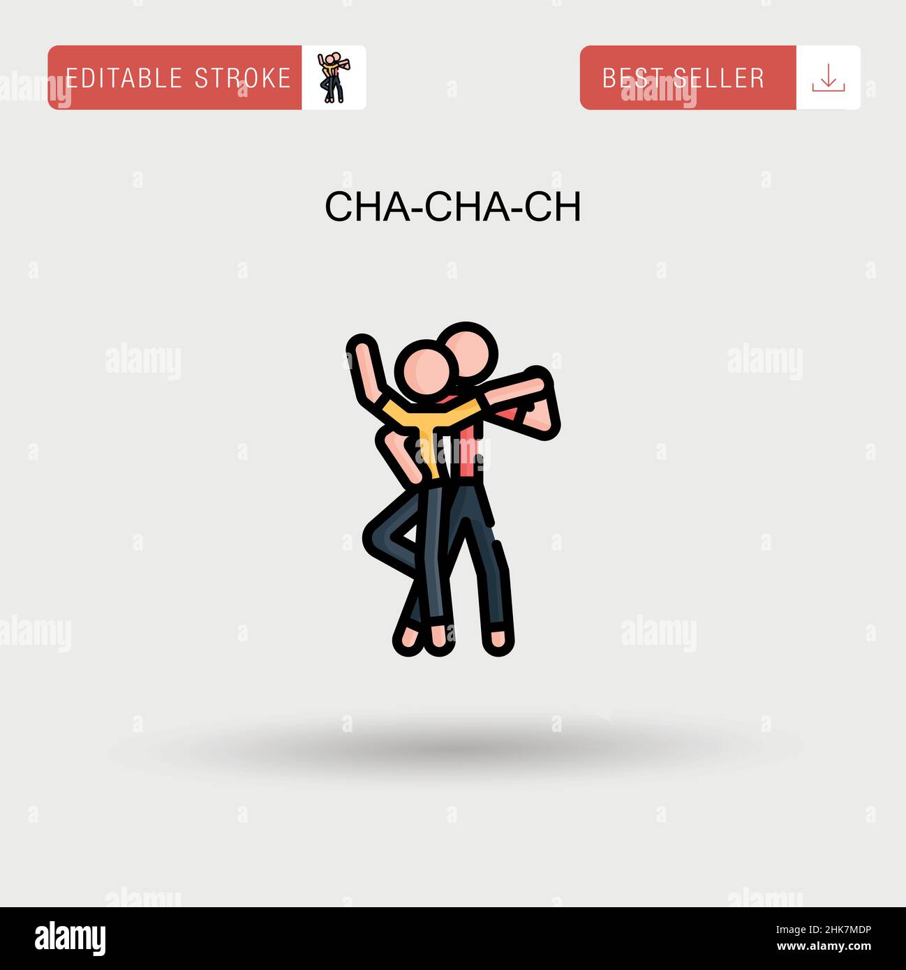 Cha-cha-ch Simple vector icon. Stock Vector