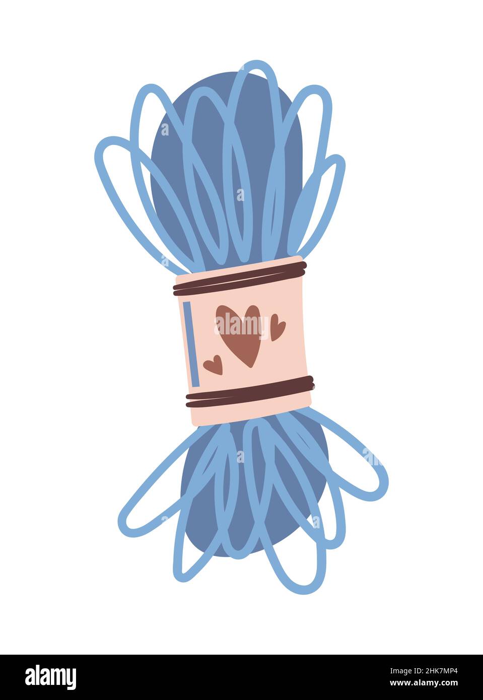 Knit Thread Vector Knitting blue thread. Vector illustration in a flat style Stock Vector ...