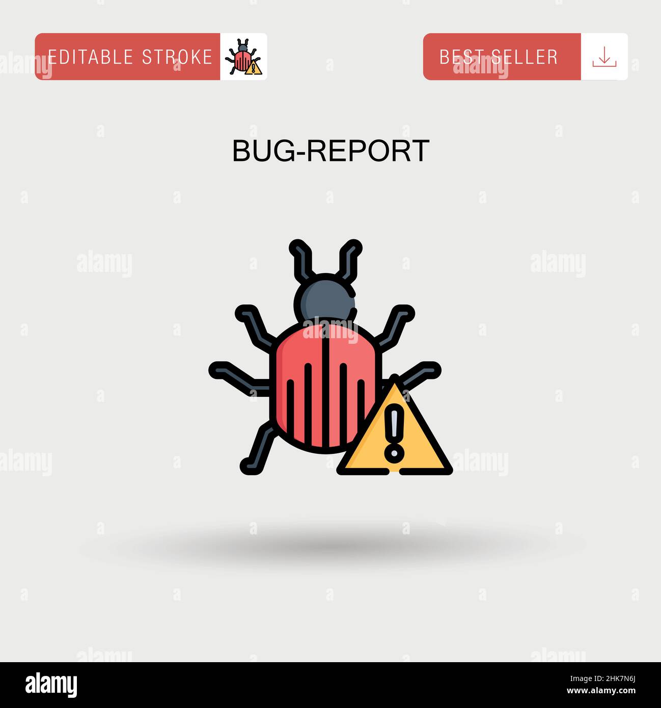 Bug-report Simple vector icon. Stock Vector