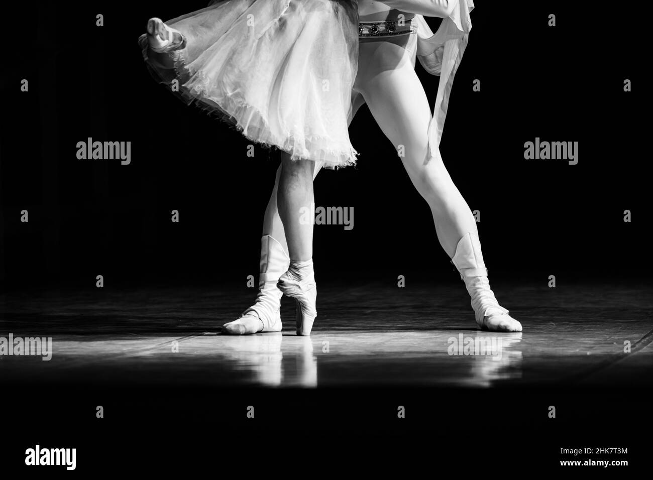 La Esmeralda ballet. Closeup of dancing legs. Ballet wallpaper Stock