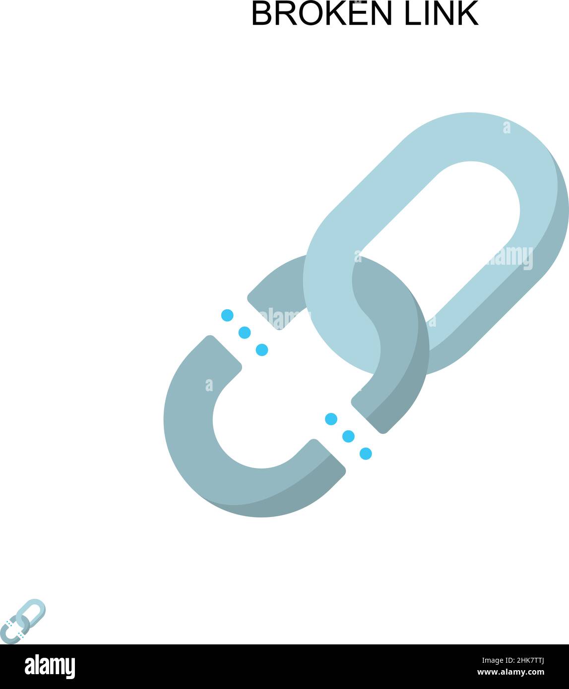 Broken link Simple vector icon. Illustration symbol design template for web mobile UI element. Stock Vector
