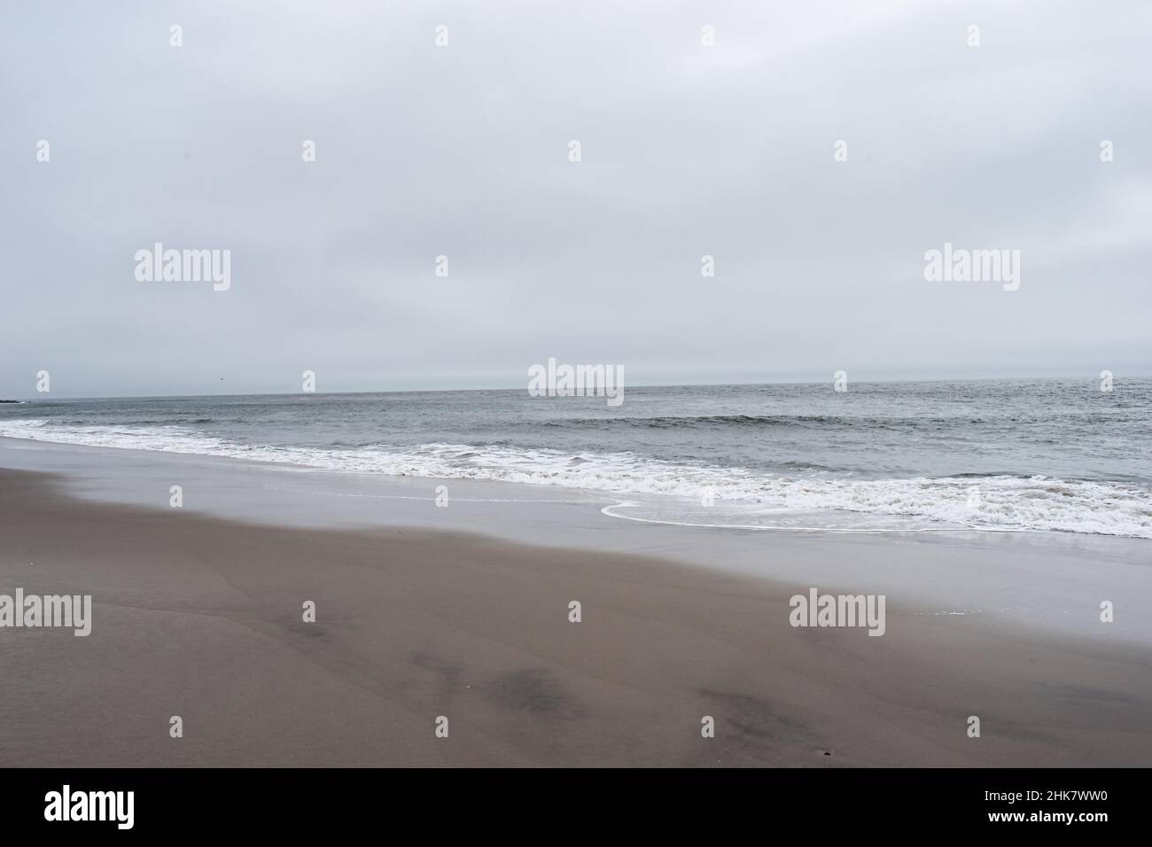 Shoreline on a cloudy day in Cape May New Jersey Stock Photo
