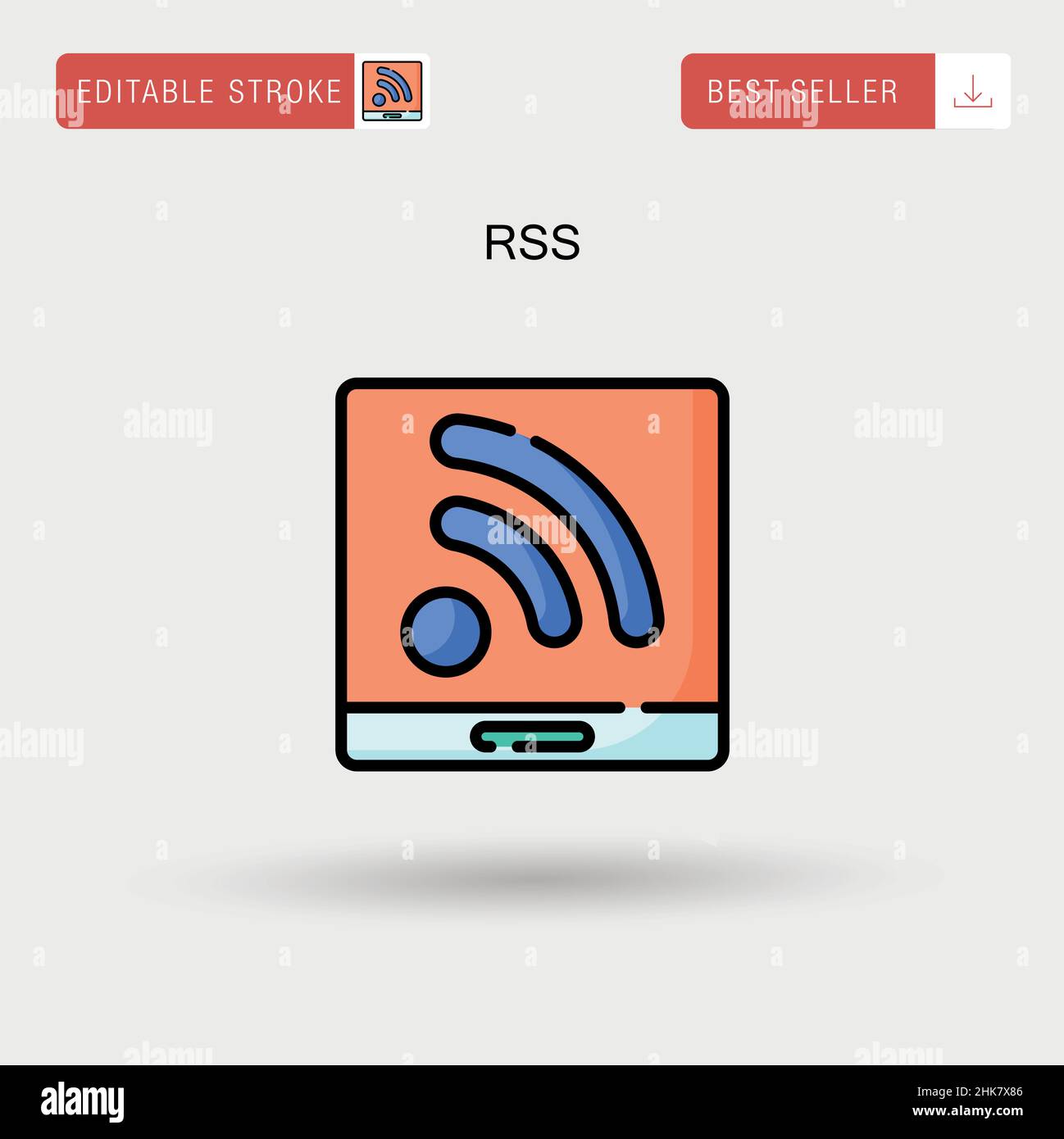 Rss Simple vector icon. Stock Vector