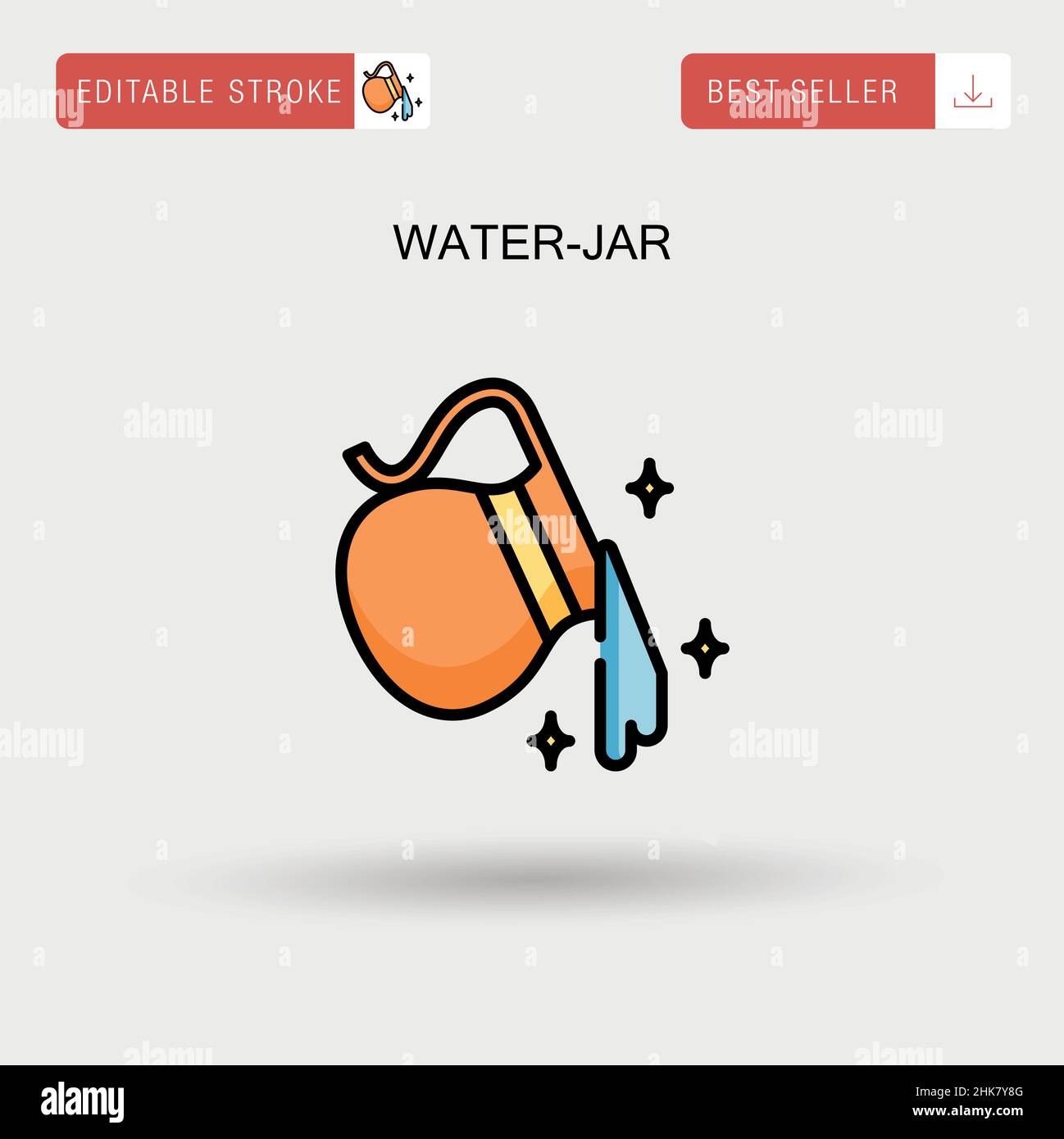 Water-jar Simple vector icon. Stock Vector
