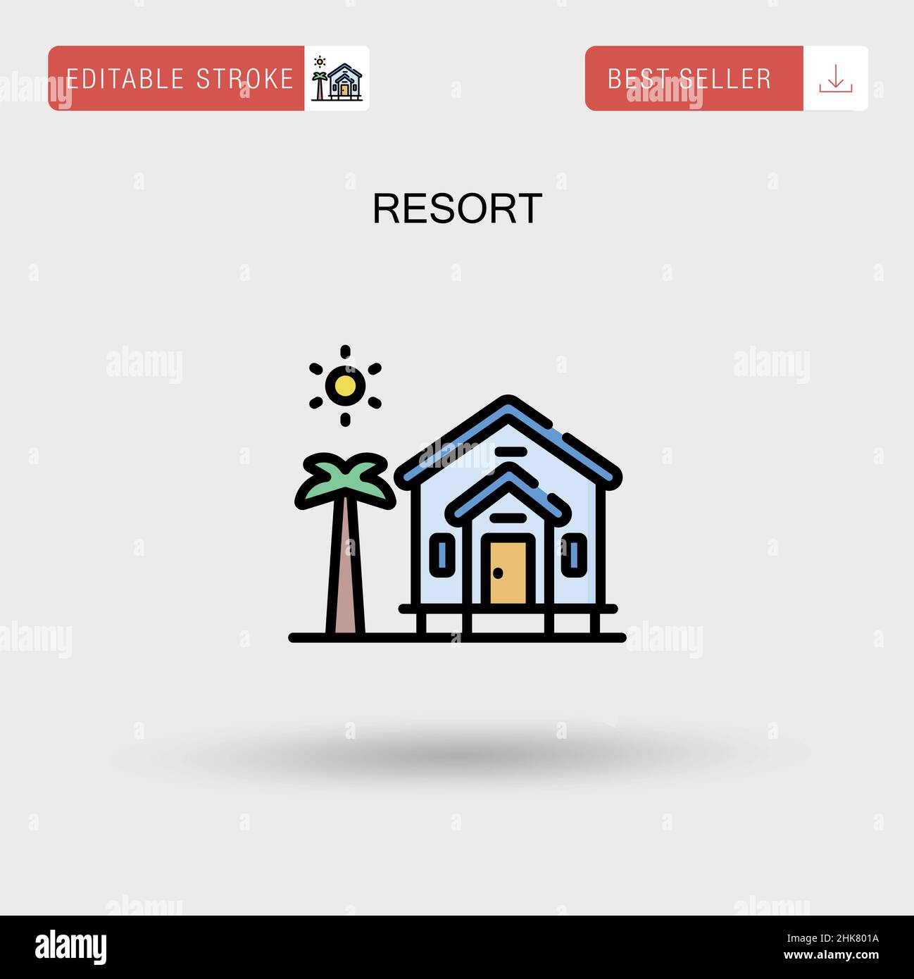 Resort Simple vector icon. Stock Vector