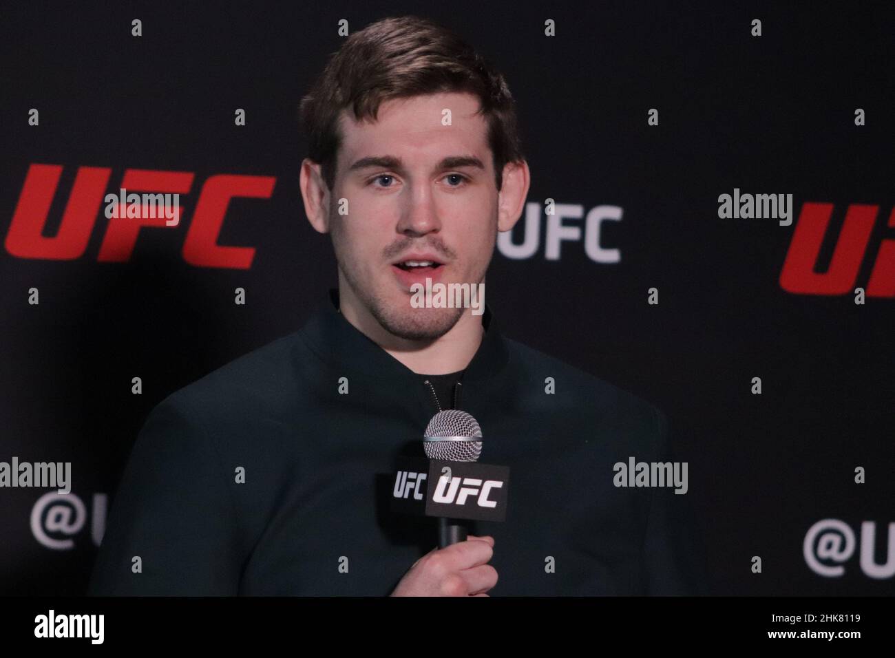 LAS VEGAS, NV FEBRUARY 2 Brendan Allen interacts with media during the UFC Vegas 47